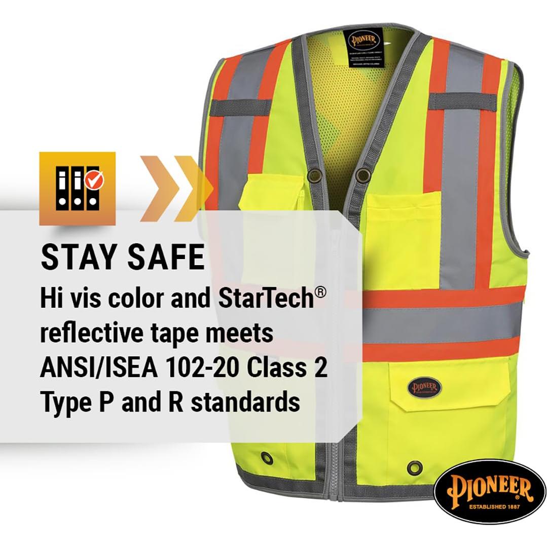 Chaleco de Seguridad Pioneer Alta Visibilidad 12 Bolsillos