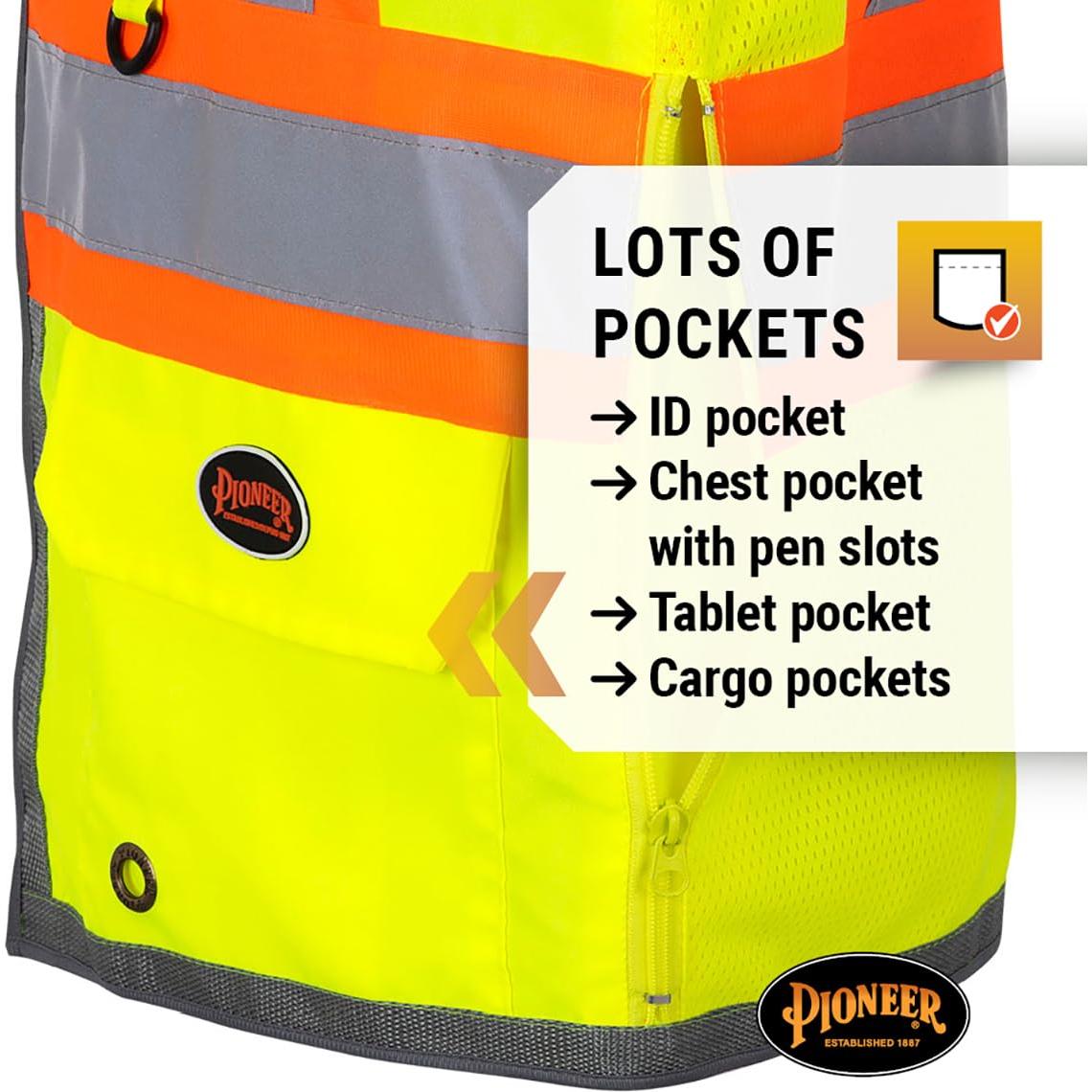 Chaleco de Seguridad Pioneer Alta Visibilidad 12 Bolsillos