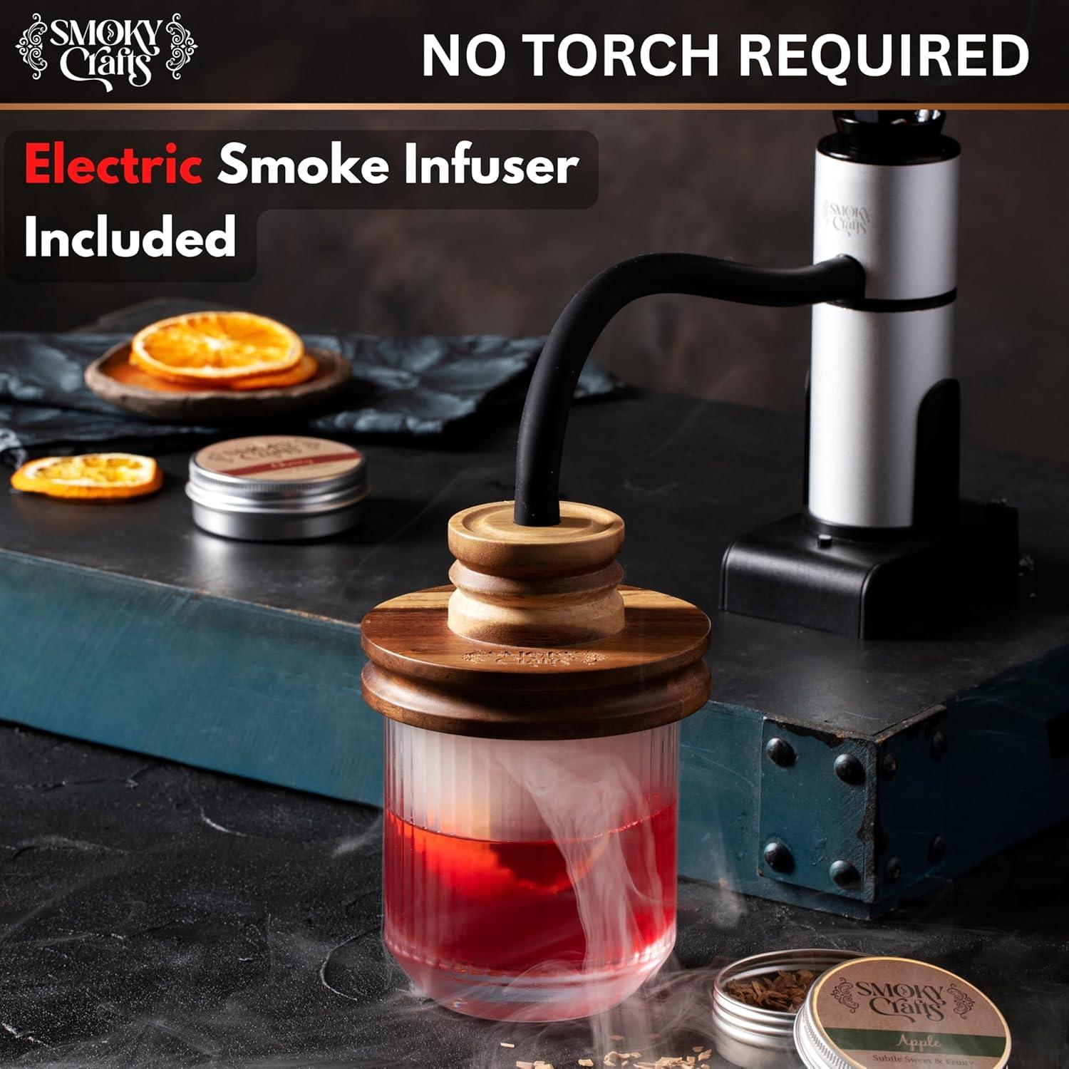 Kit de Ahumador de Whiskey Smoky Crafts SC-007 con Astillas de Madera