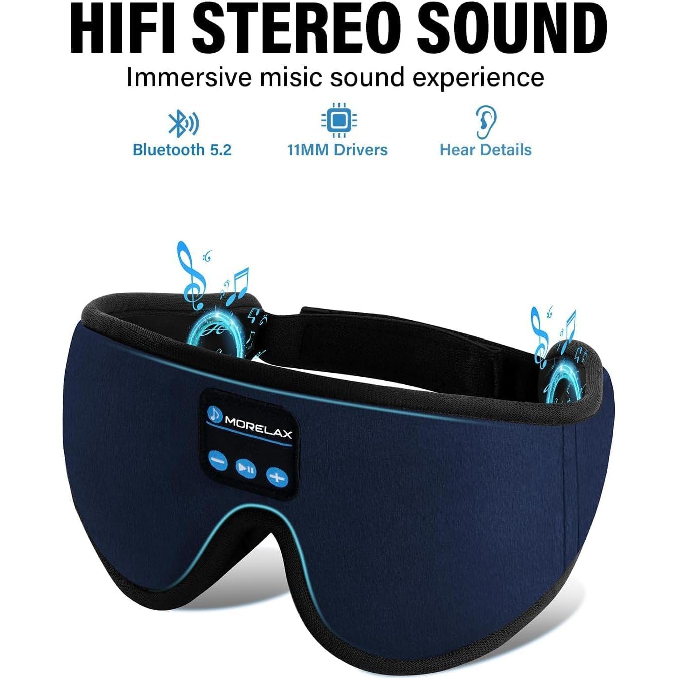 Máscara de Sueño Bluetooth Morelax 3D con Auriculares Inalámbricos