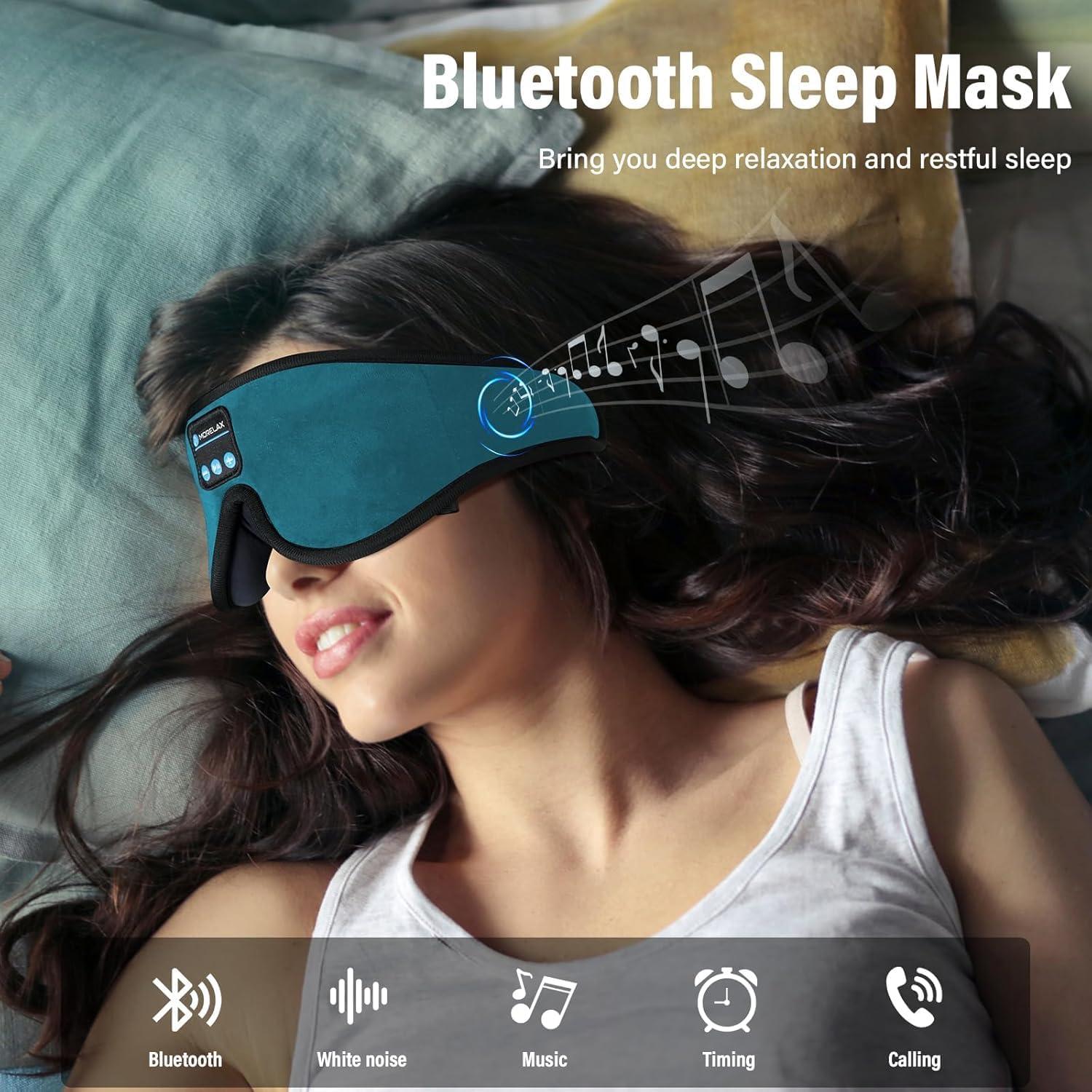 Máscara para dormir Bluetooth Morelax 3D Turquesa con auriculares