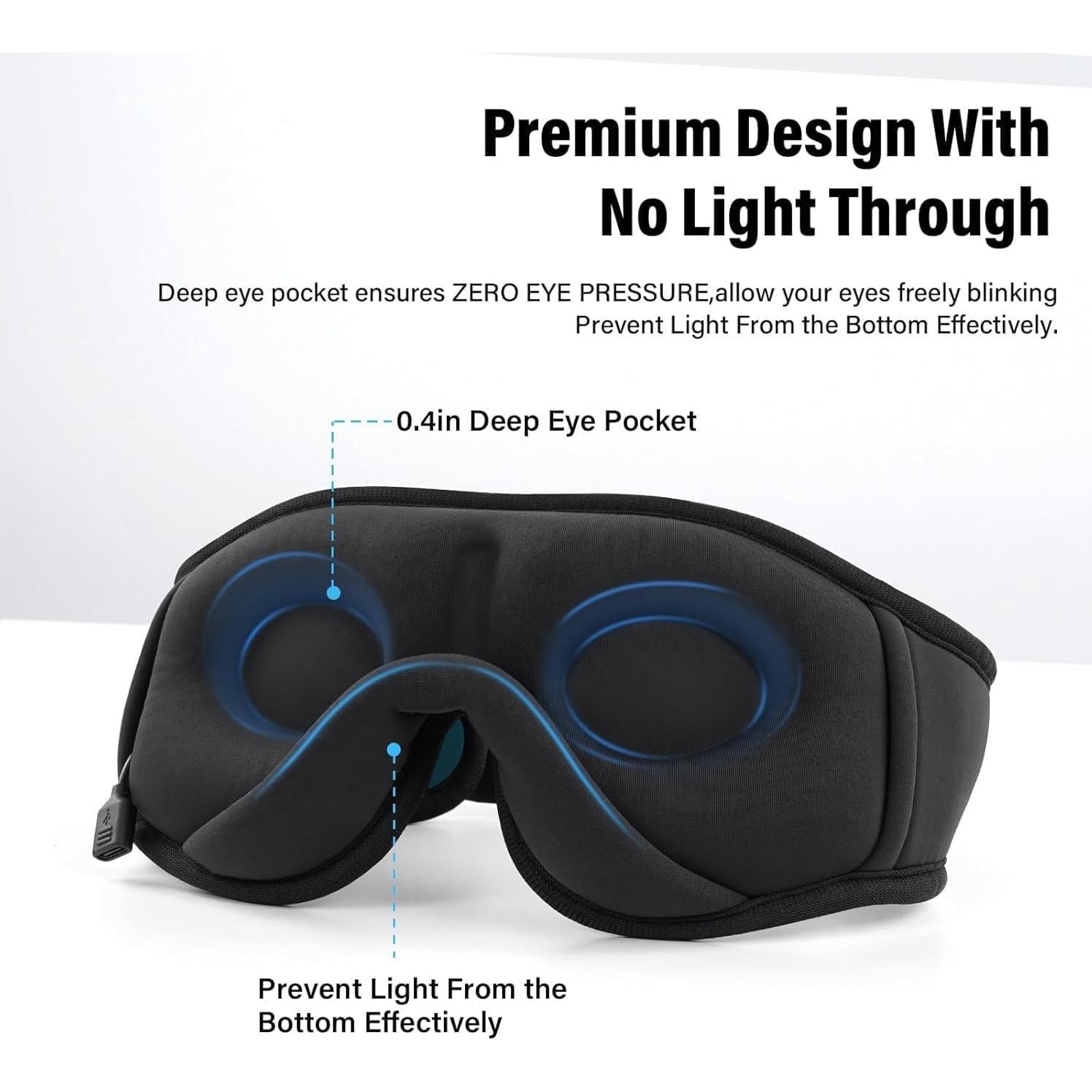 Máscara para dormir Bluetooth Morelax 3D Turquesa con auriculares