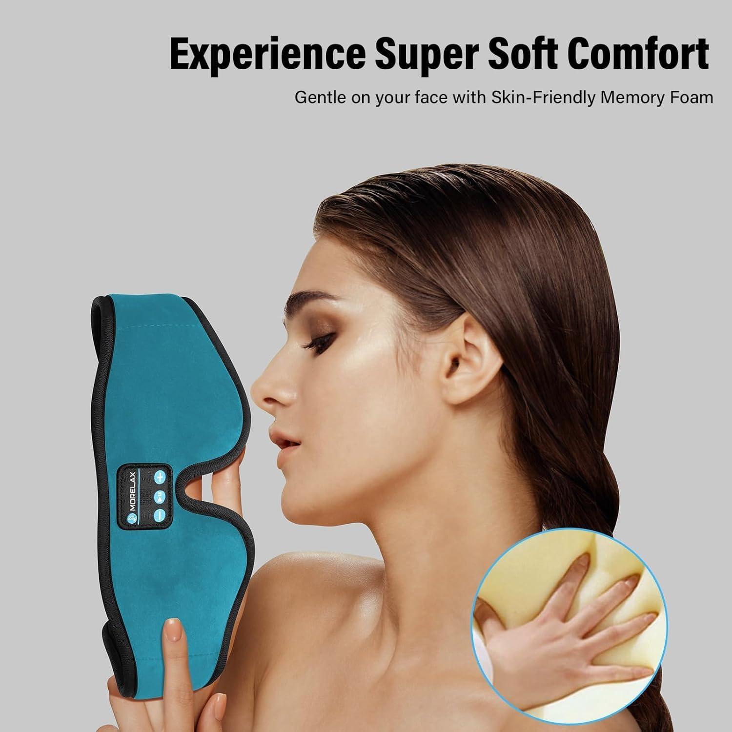 Máscara para dormir Bluetooth Morelax 3D Turquesa con auriculares