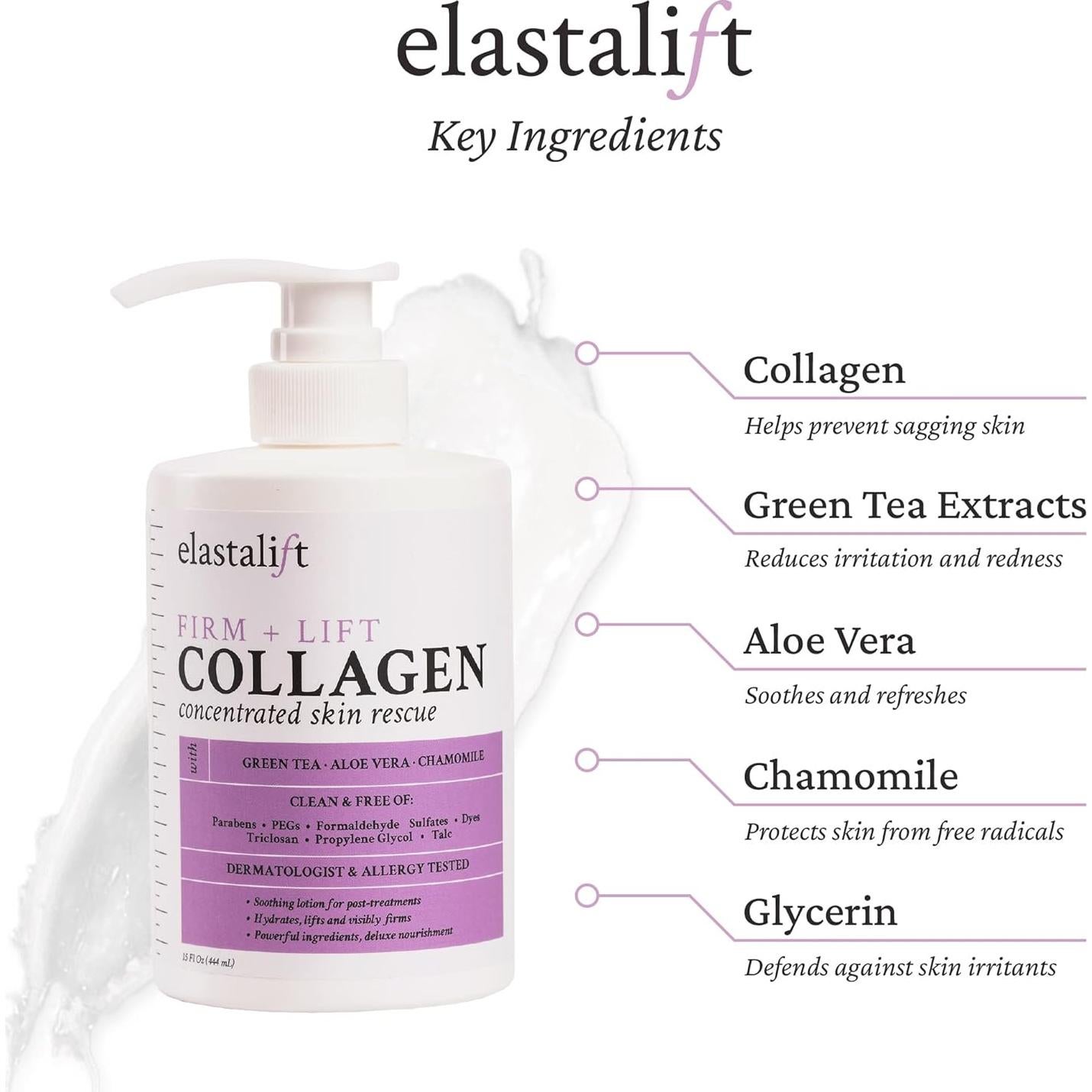 Crema de Colágeno Elastalift 425g Hidratante Facial y Corporal