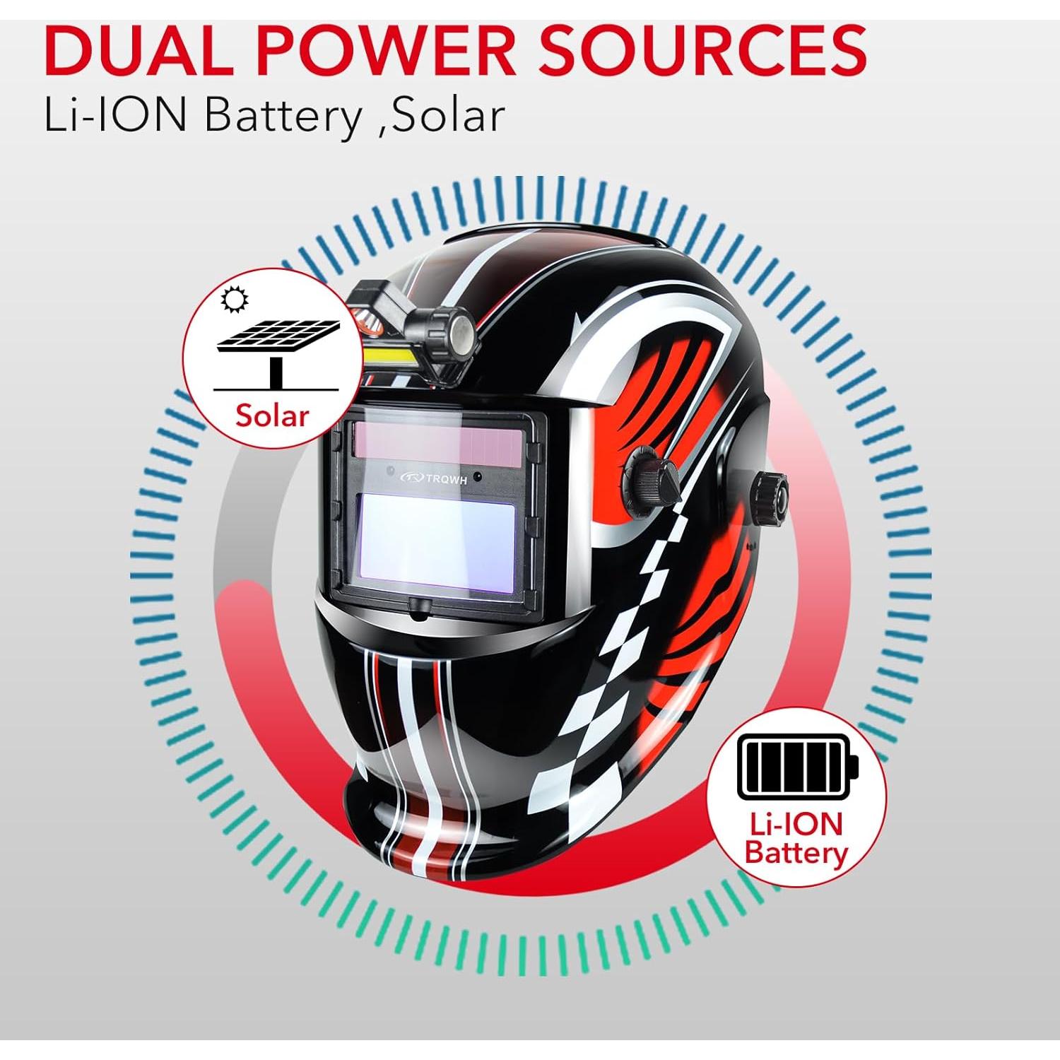 Casco de Soldadura TRQWH HD02 con Oscurecimiento Automático