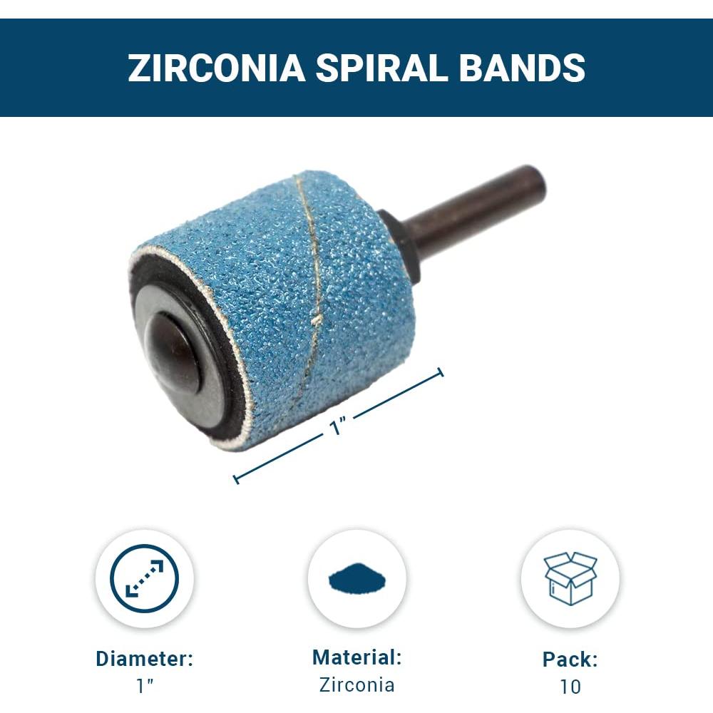 Bandas de Lijado Zirconia 1" x 1" Benchmark Abrasives 36 Grano - Paquete de 10