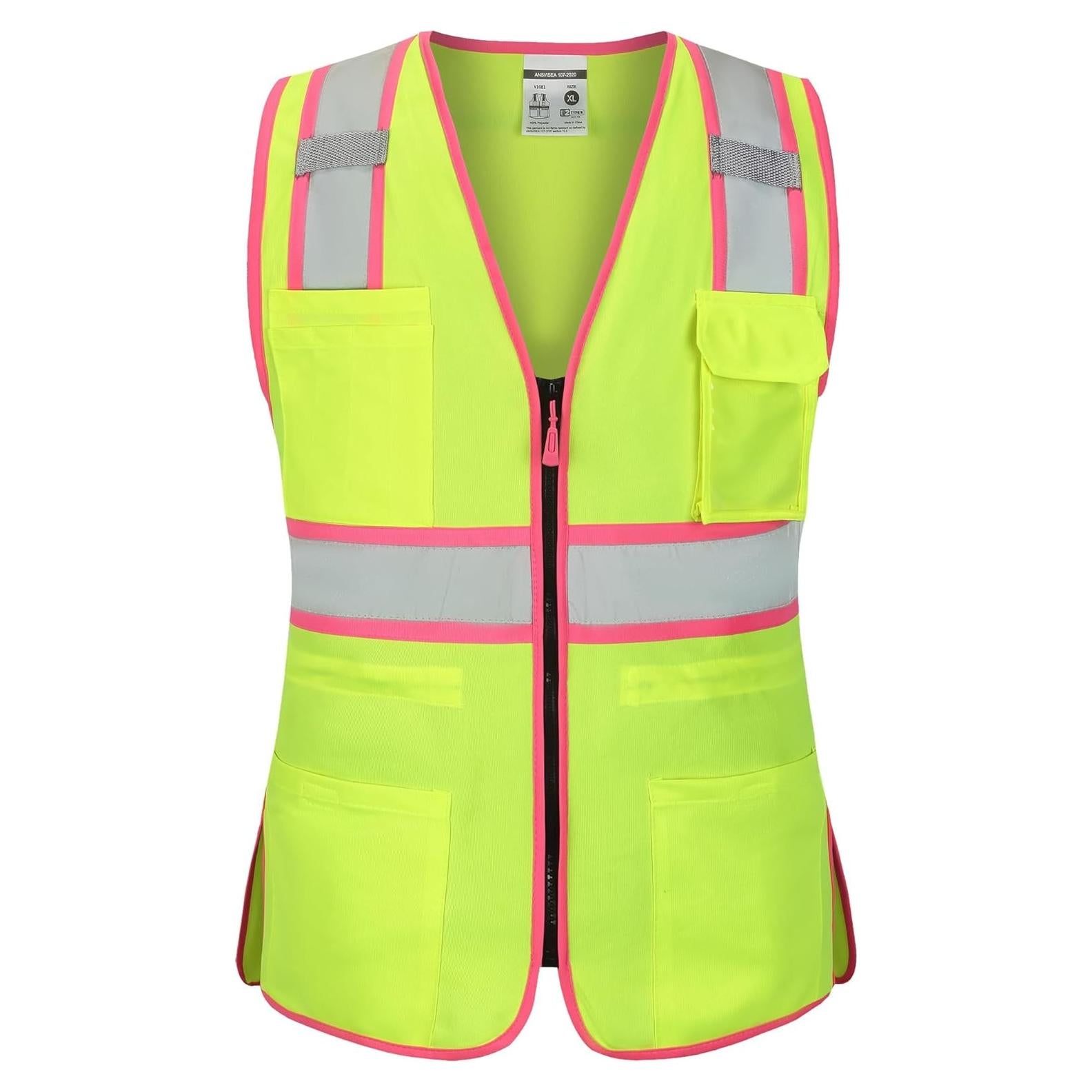 Chaleco de Seguridad Amarillo Mujer V1081-S Reflectante