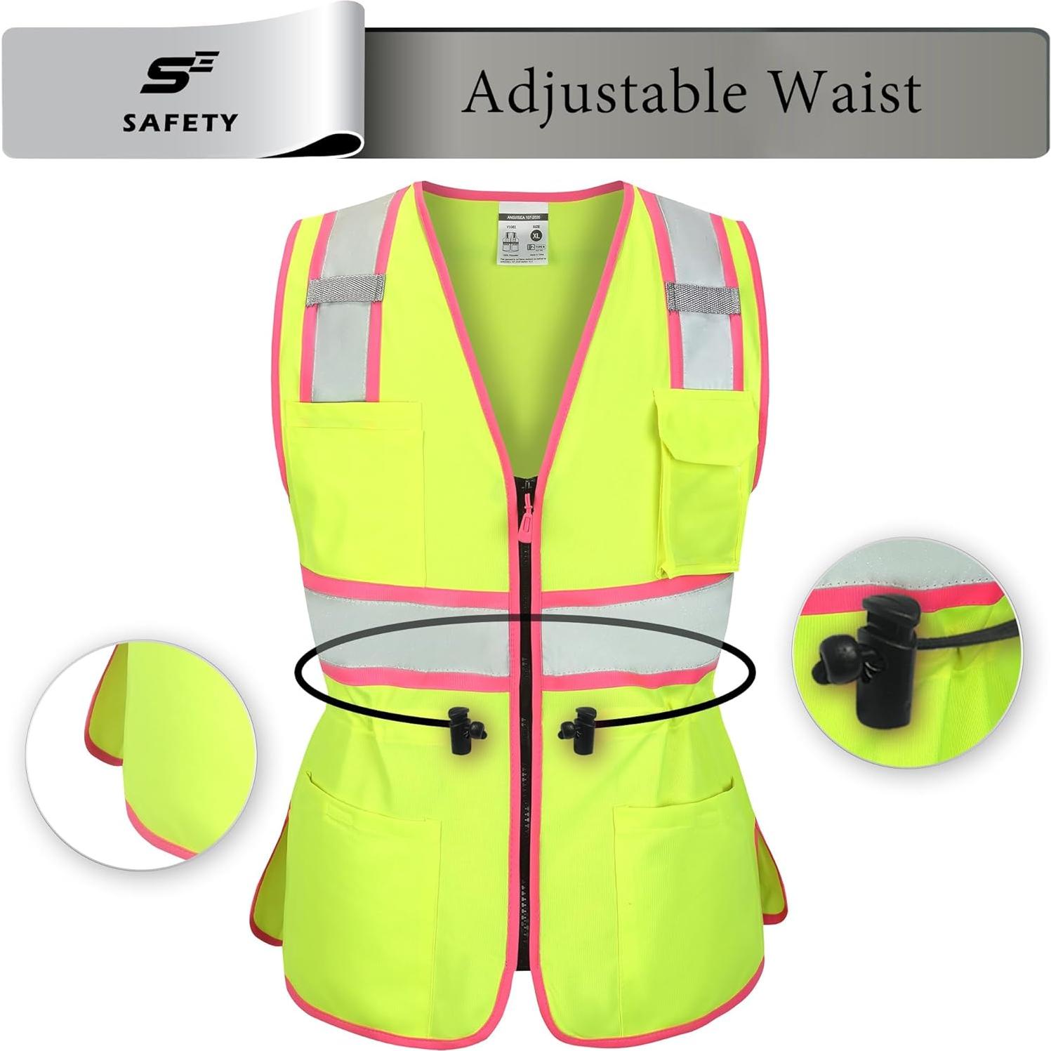 Chaleco de Seguridad Amarillo Mujer V1081-S Reflectante