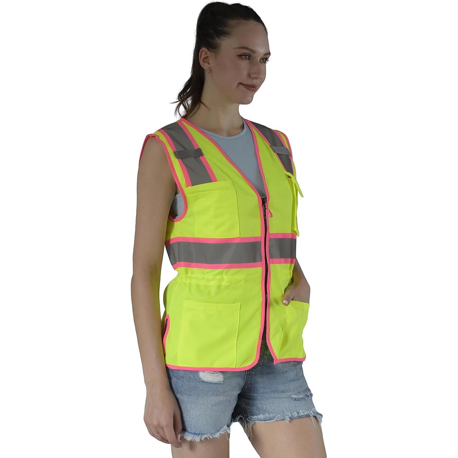 Chaleco de Seguridad Amarillo Mujer V1081-S Reflectante