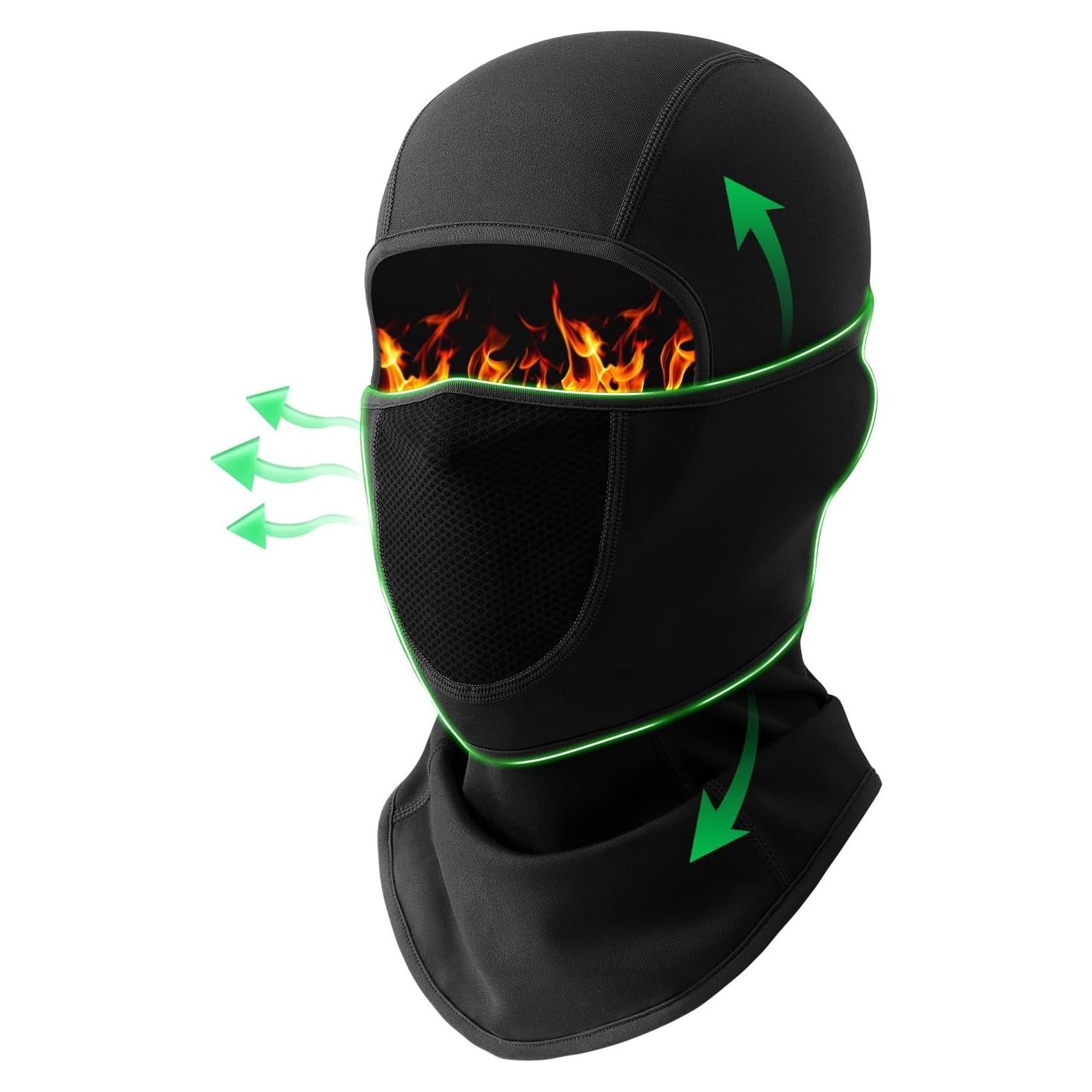 Máscara Facial Balaclava Transpirable para Esquí - Negro