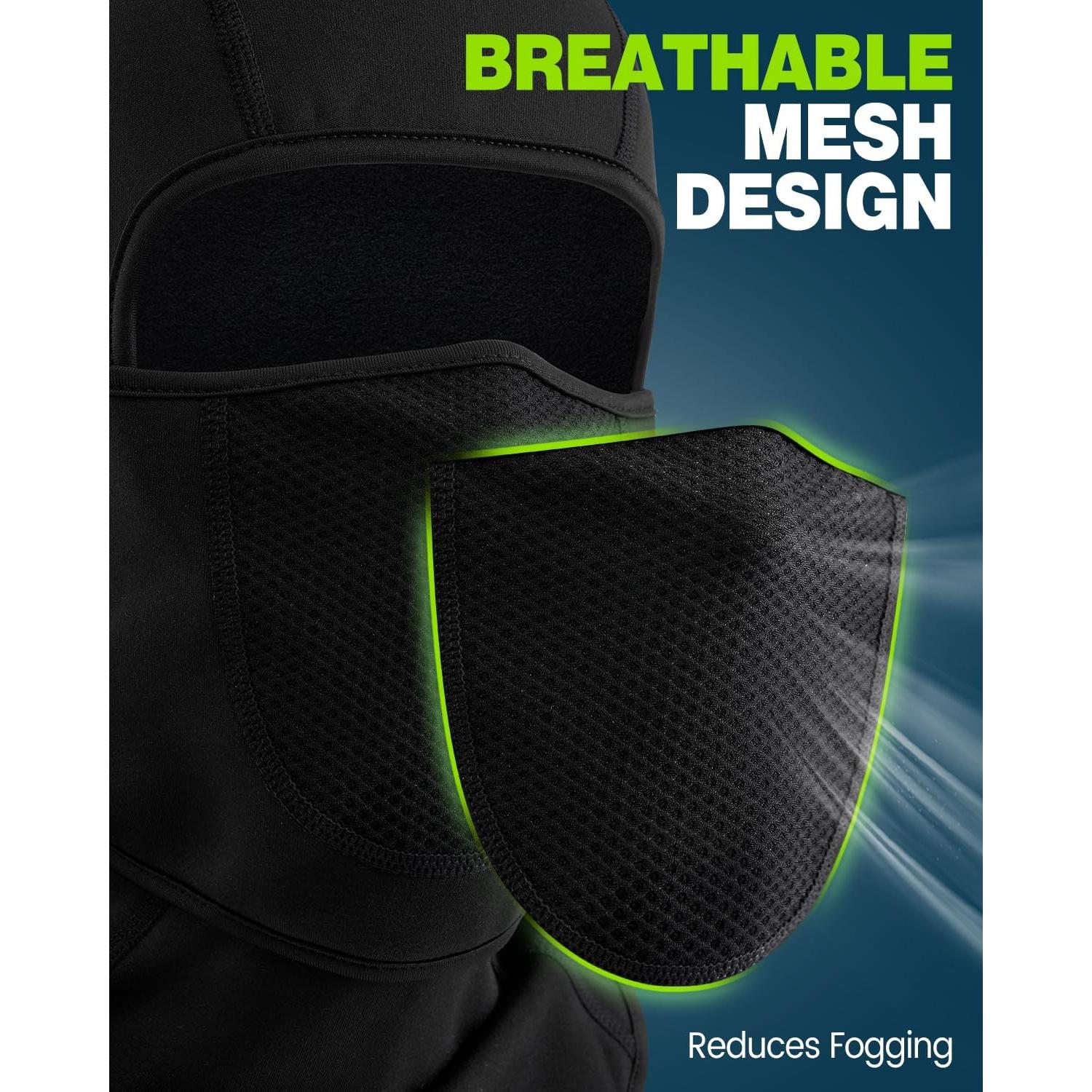 Máscara Facial Balaclava Transpirable para Esquí - Negro