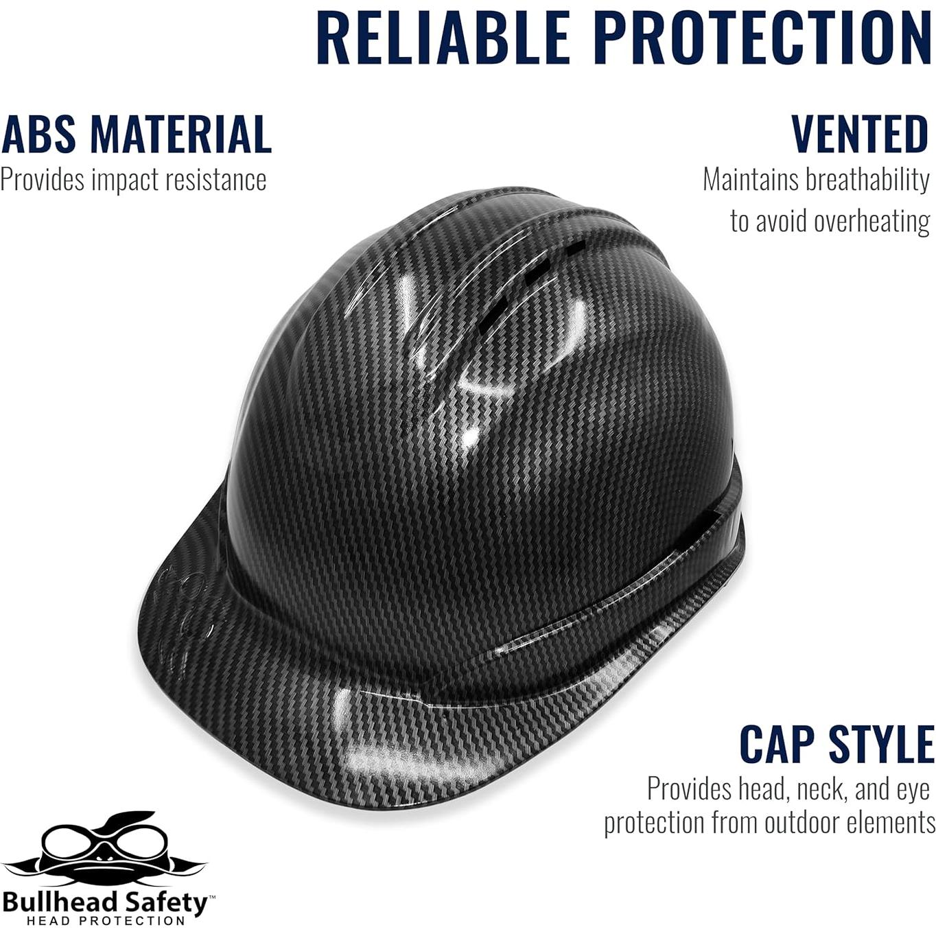 Casco de Seguridad Bullhead Ventilado Grafito Negro 6 Puntos