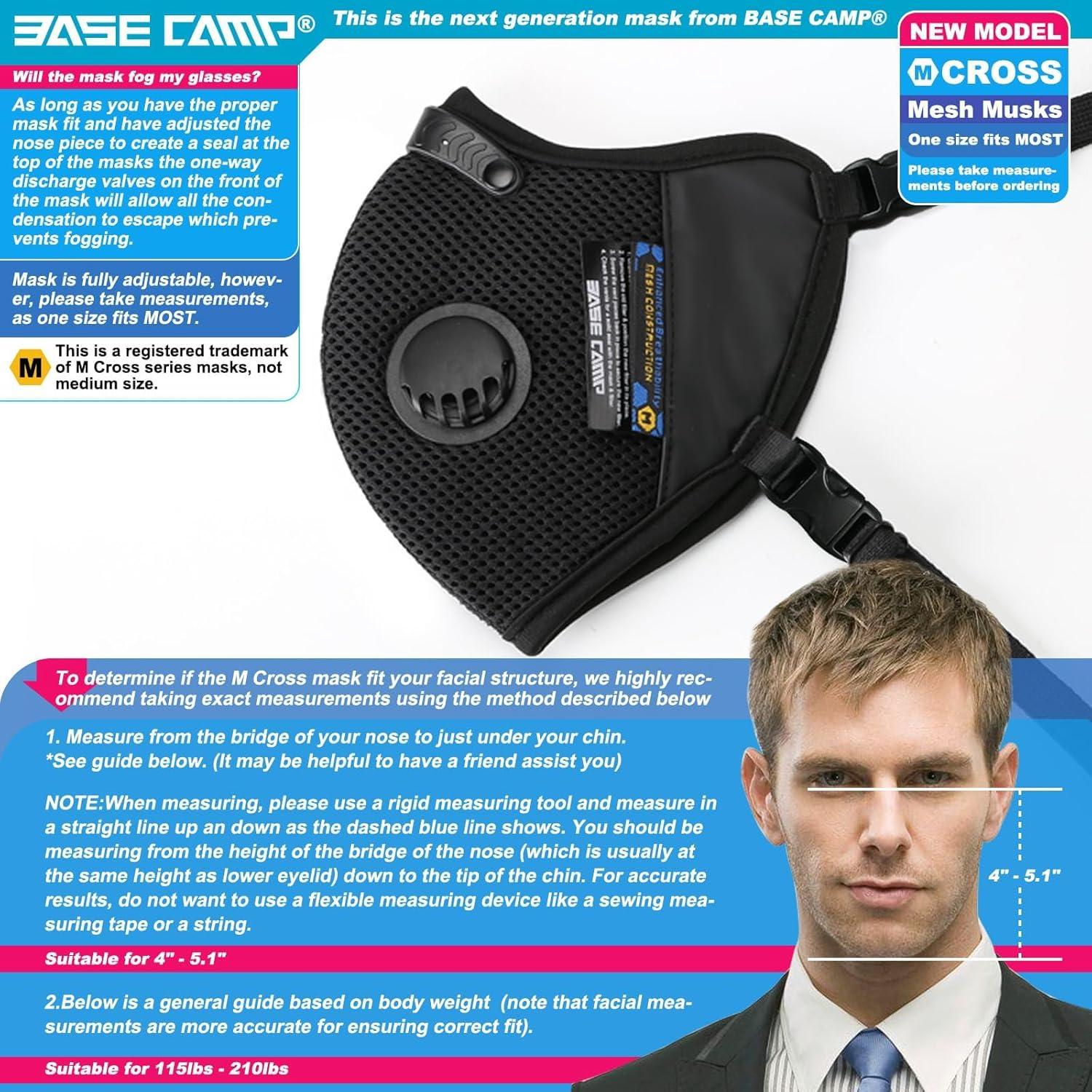 Máscara de Polvo BASE CAMP M Reutilizable con 6 Filtros