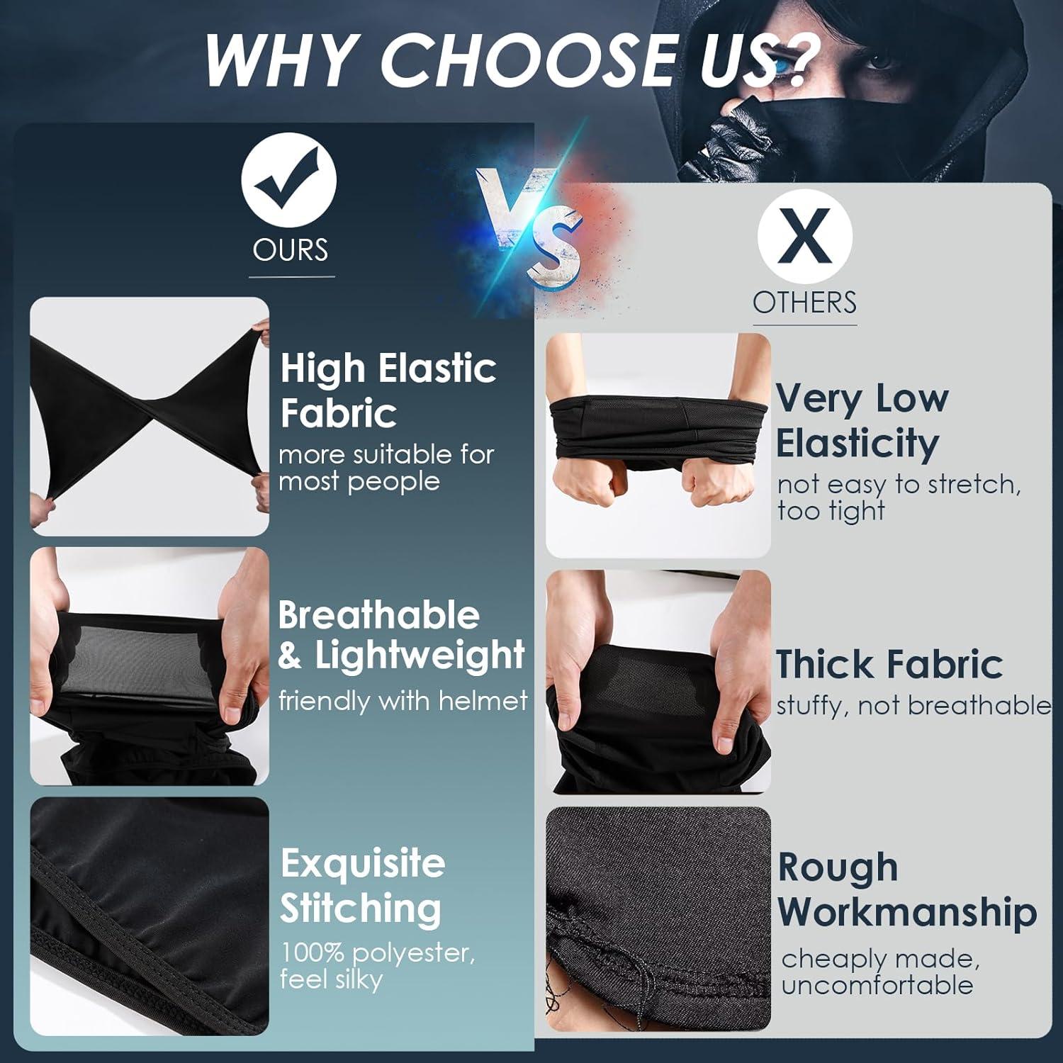 Balaclava Achiou Negra para Esquí y Ciclismo UV