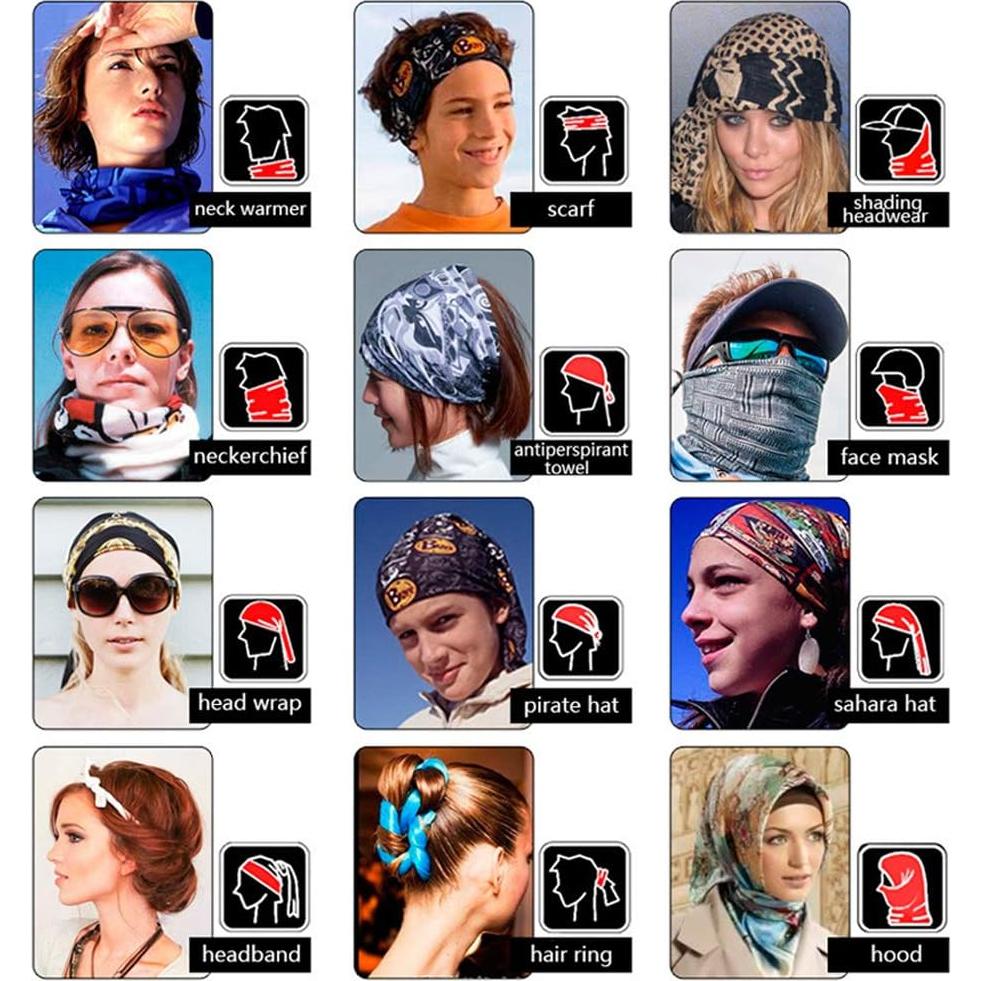 Gaiter para Cuello UV 6pcs Tipo A8 - Bandana Multifuncional