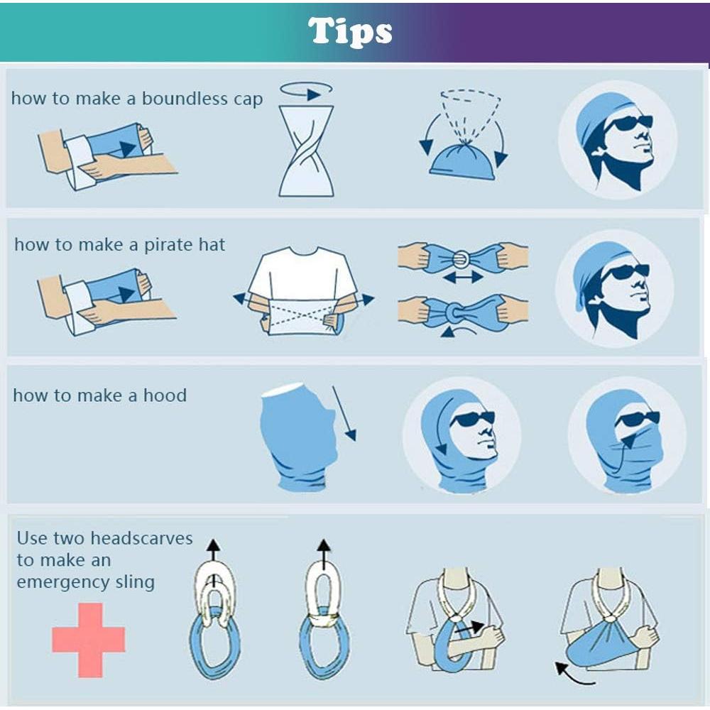 Gaiter para Cuello UV 6pcs Tipo A8 - Bandana Multifuncional