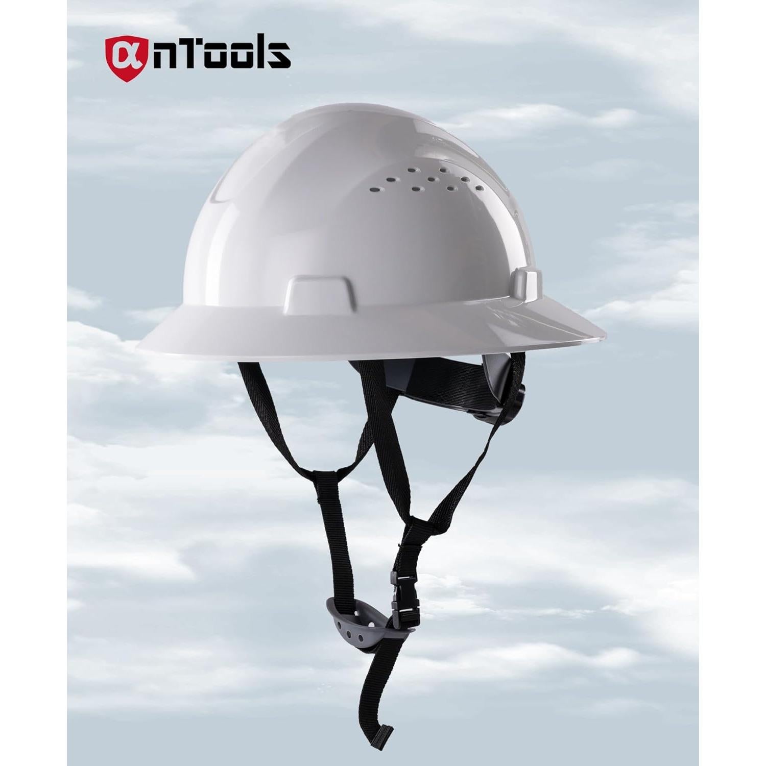 Casco de construcción AnTools blanco con suspensión ajustable