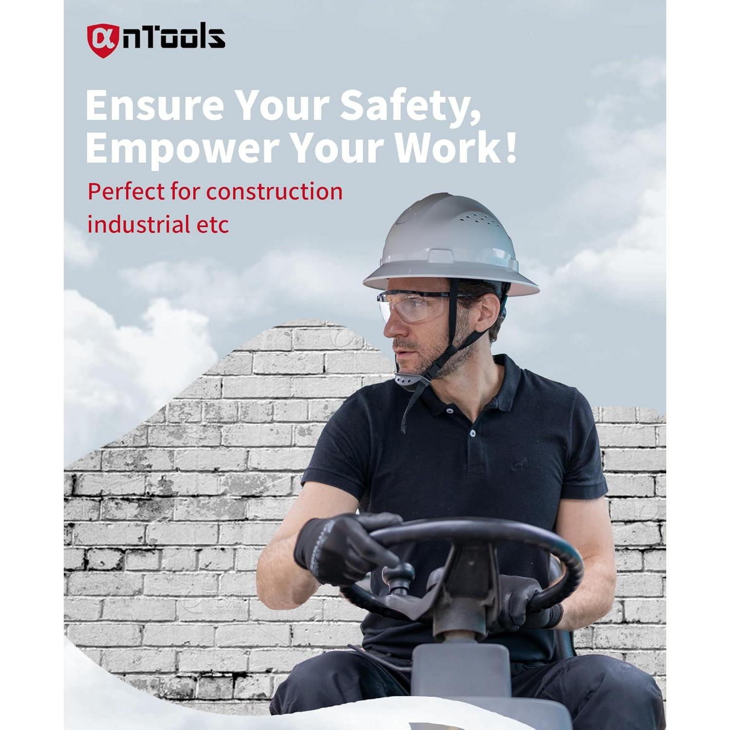 Casco de construcción AnTools blanco con suspensión ajustable