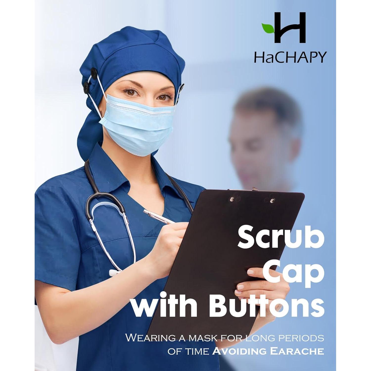 Gorro Quirúrgico Satén Azul para Mujeres con Cabello Largo