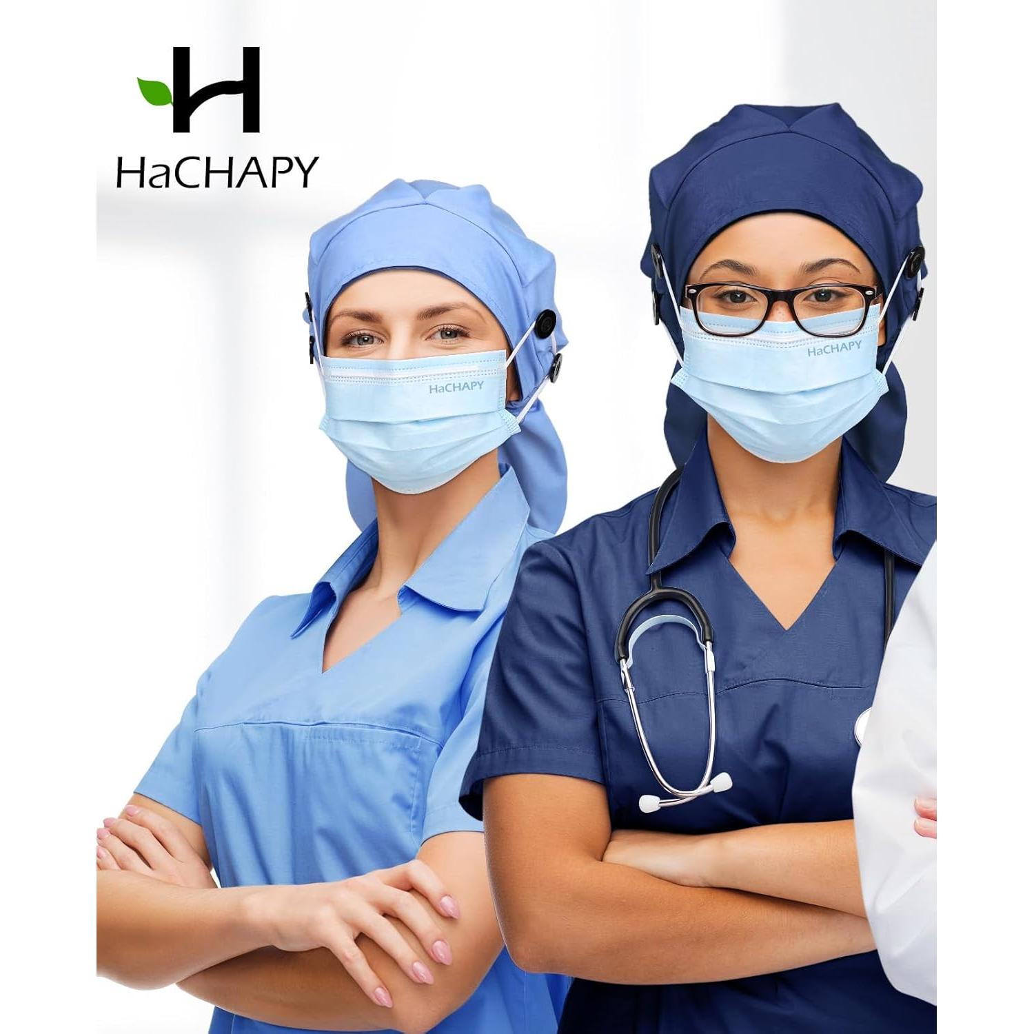 Gorro Quirúrgico Satén Azul para Mujeres con Cabello Largo