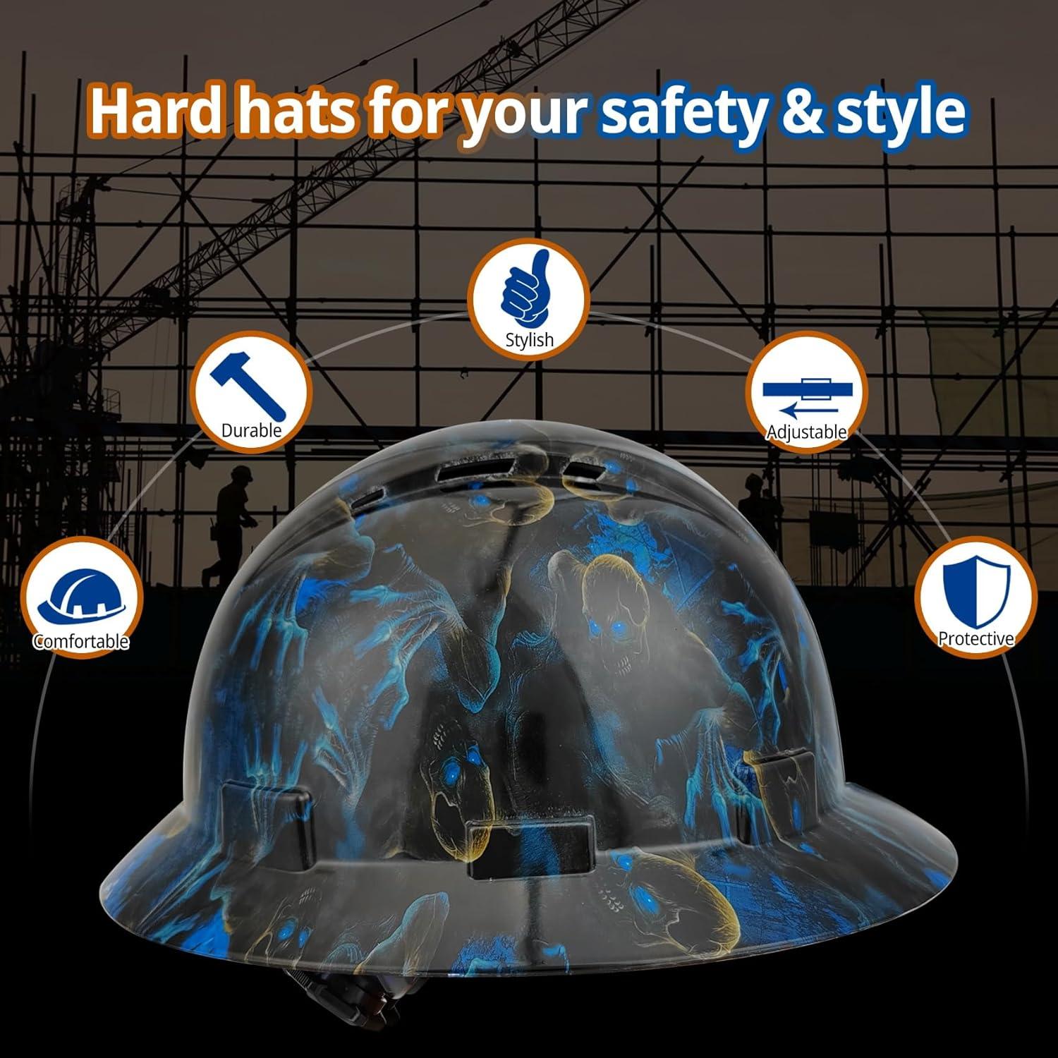 Casco de seguridad TOKISHI X002 ala completa negro azul