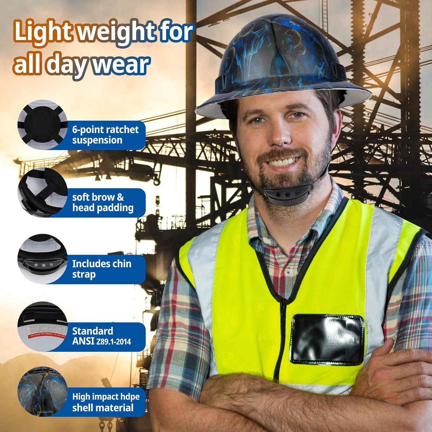 Casco de seguridad TOKISHI X002 ala completa negro azul