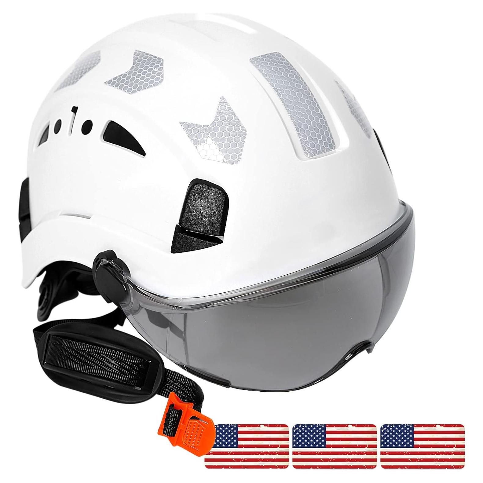 Casco de Seguridad Aolamegs Blanco con Visera Ahumada