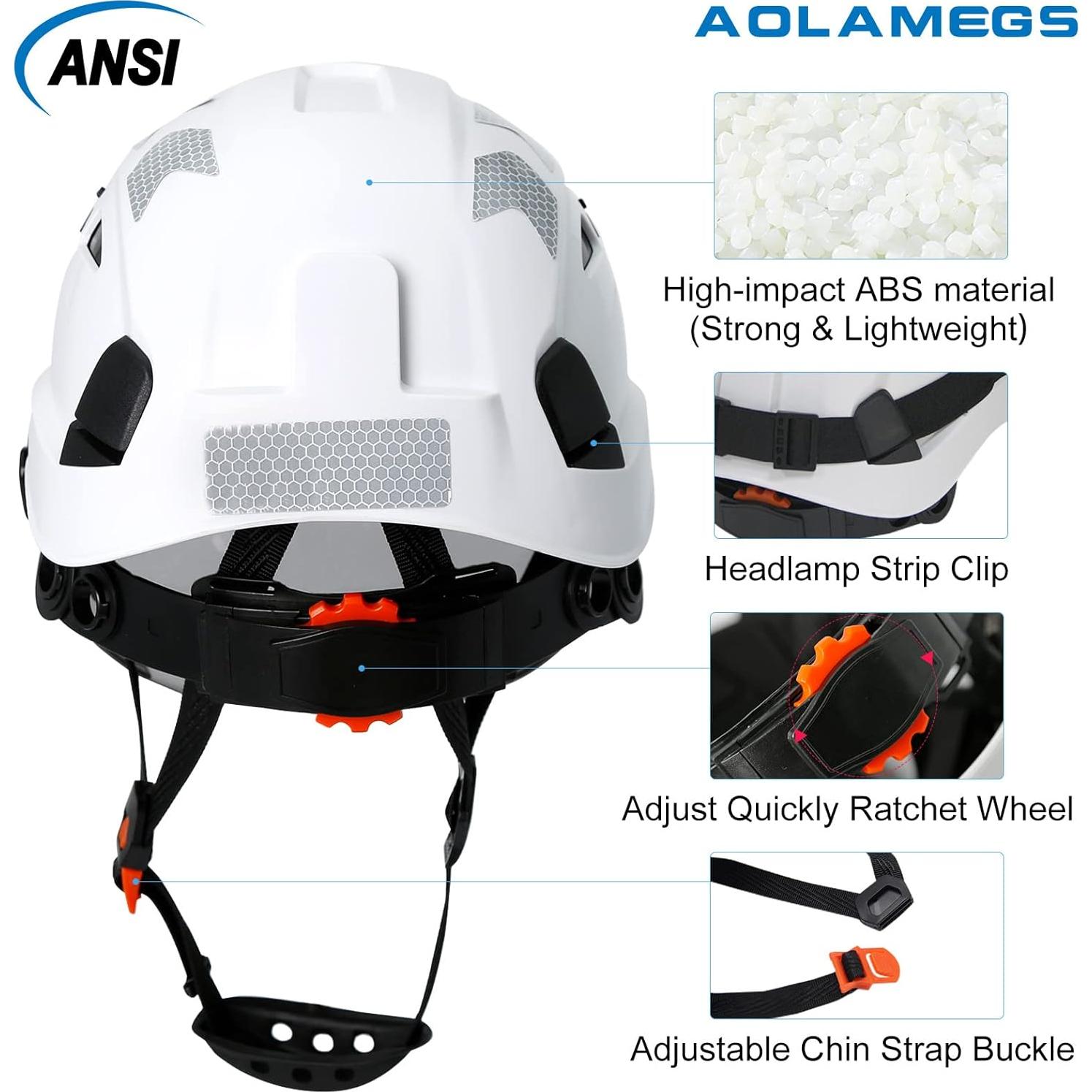 Casco de Seguridad Aolamegs Blanco con Visera Ahumada