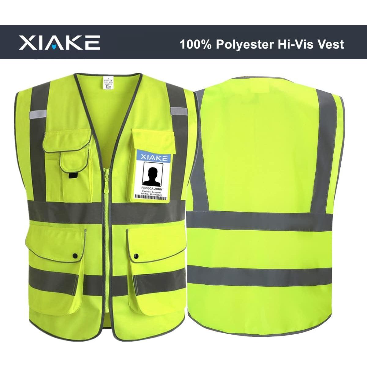 Chaleco de Seguridad XIAKE Amarillo Reflectante 9 Bolsillos