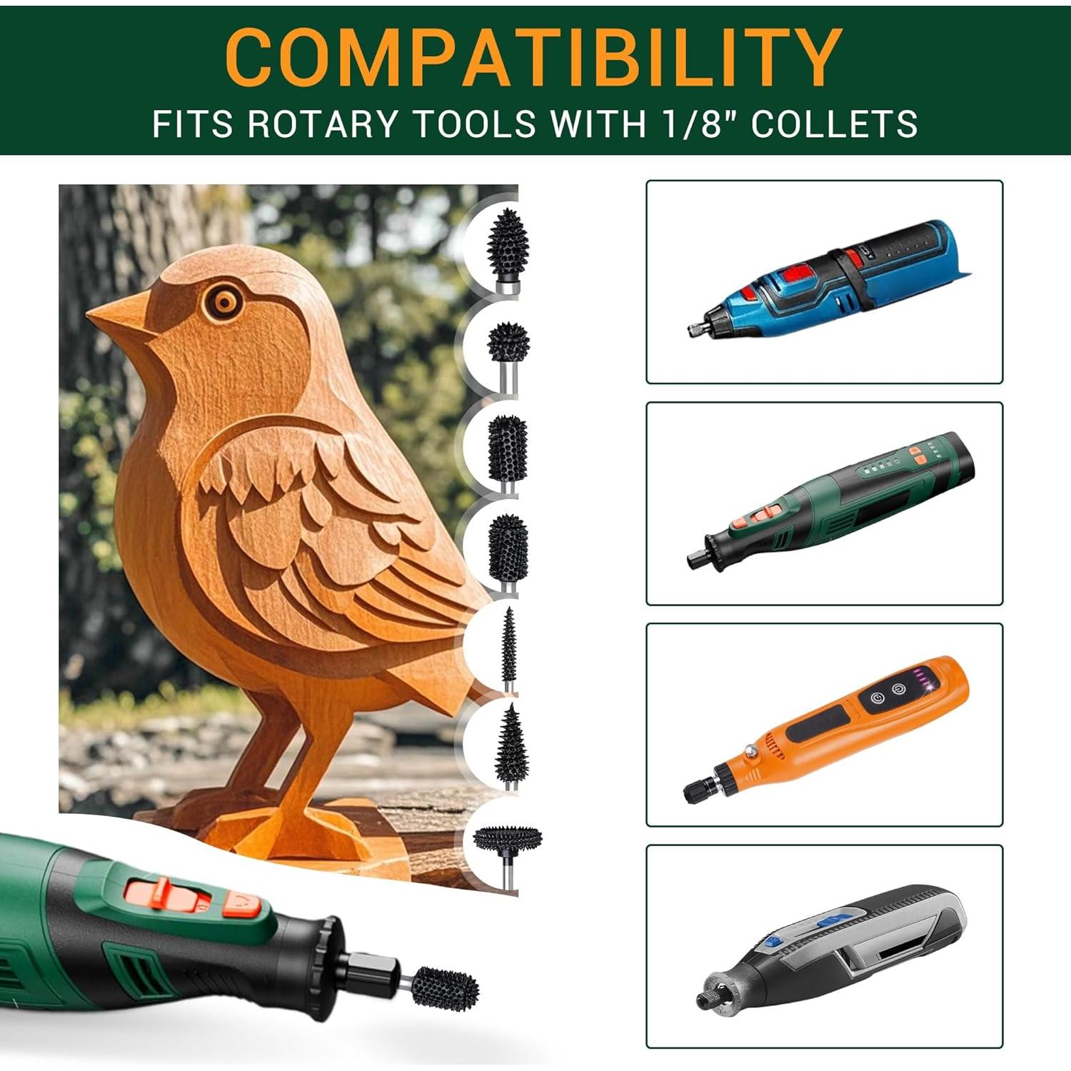 Burr Rotativo Nariz de Bola ToolTrek 3.175 mm Carburo Tungsteno