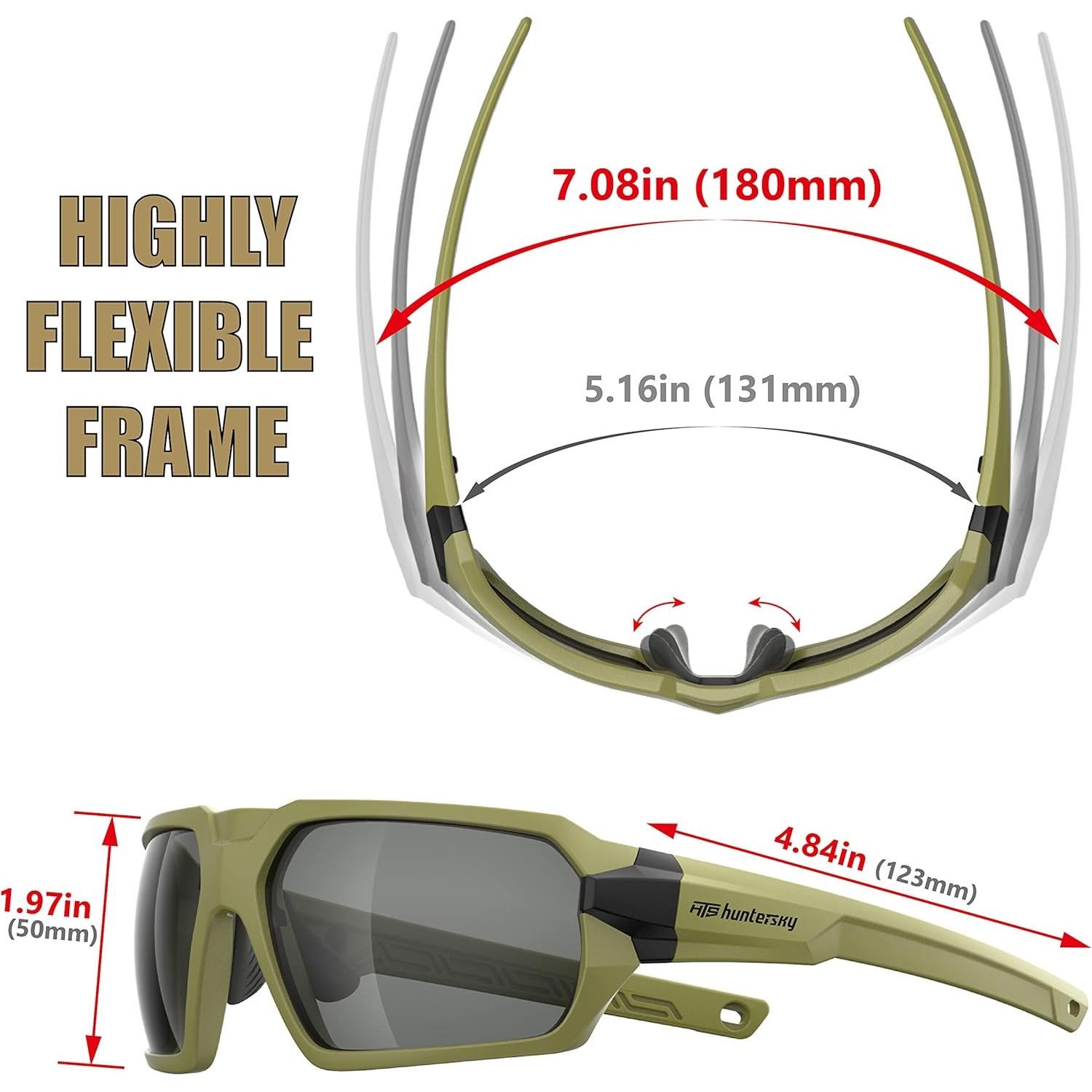 Gafas de Tiro Tácticas Balísticas Airsoft Verde Militar