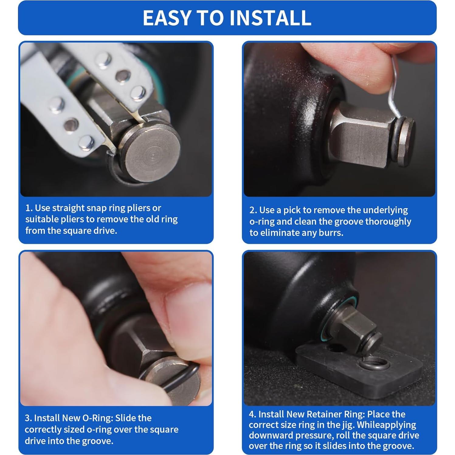 Paquete de 5 Clips de Anillo de Retención Jwodo 1/2" y 3/8"