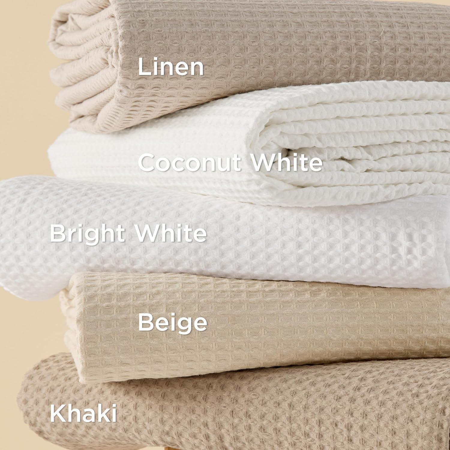 Funda de Edredón Bedsure Doble Algodón Waffle Blanco Coco 2 Piezas