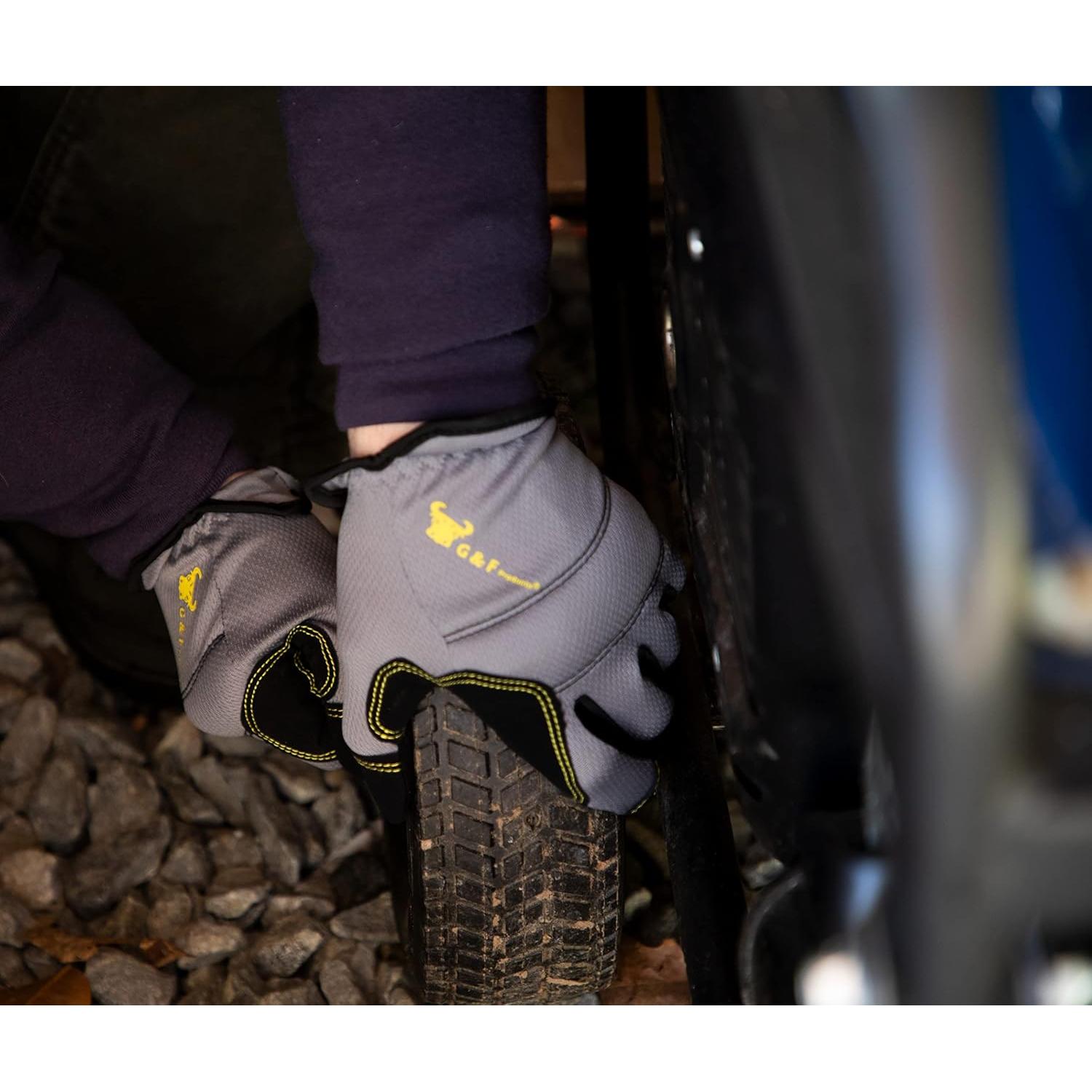 Guantes de Trabajo G & F Products Mecánicos 3 Pares Grandes