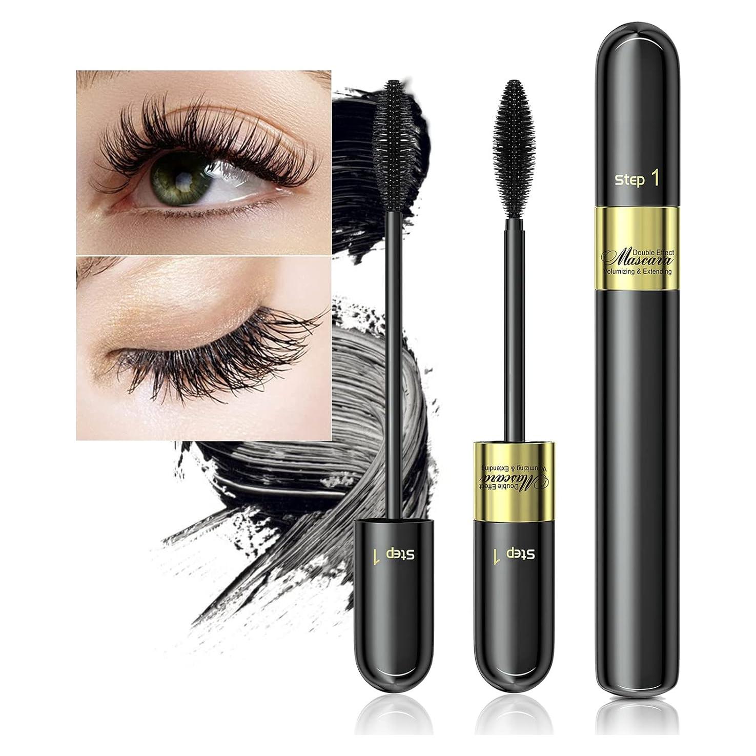 Máscara de Pestañas Ihrlpxkc 2-en-1 Negra Voluminizadora