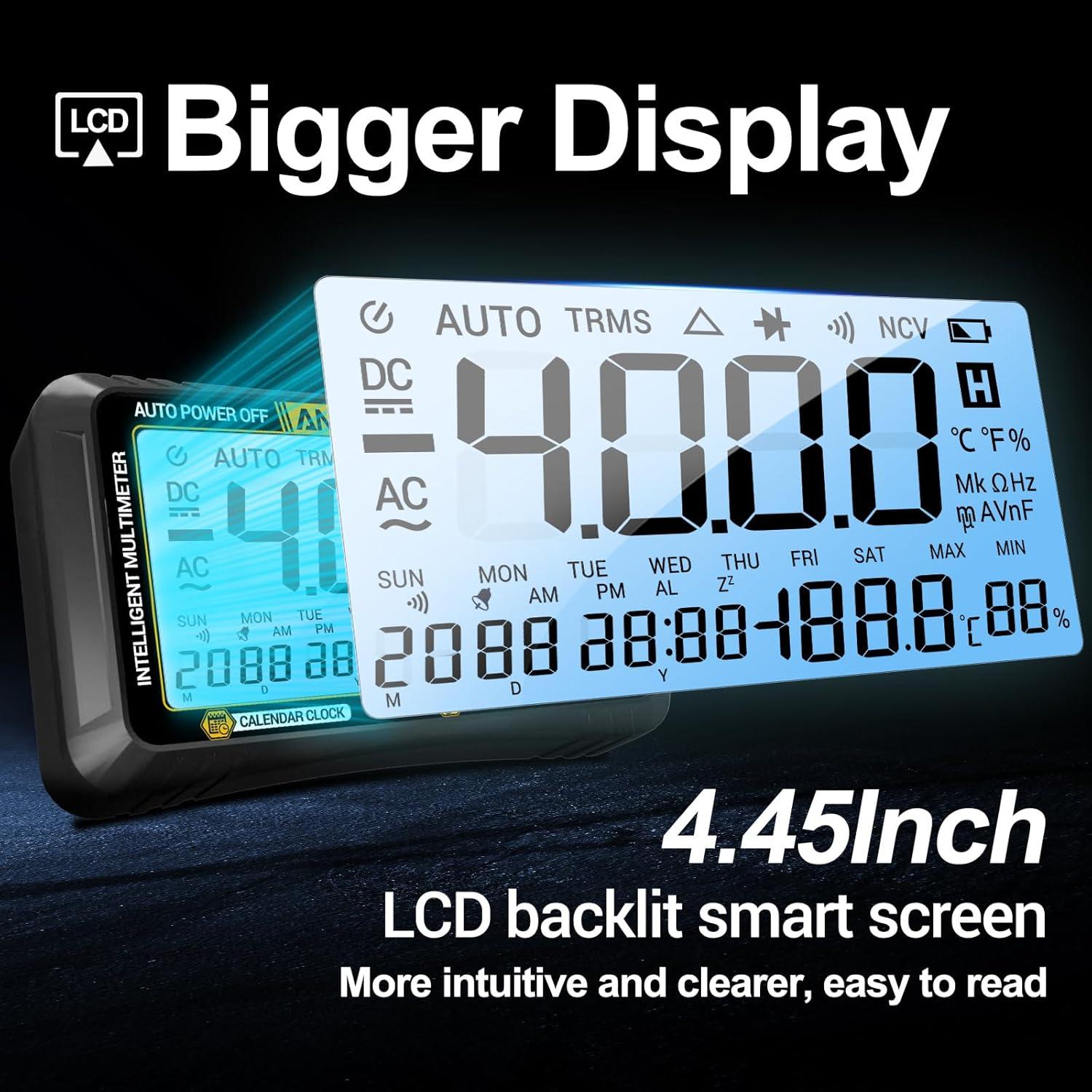 Multímetro Digital ANENG 613 con Pantalla Grande y Funciones