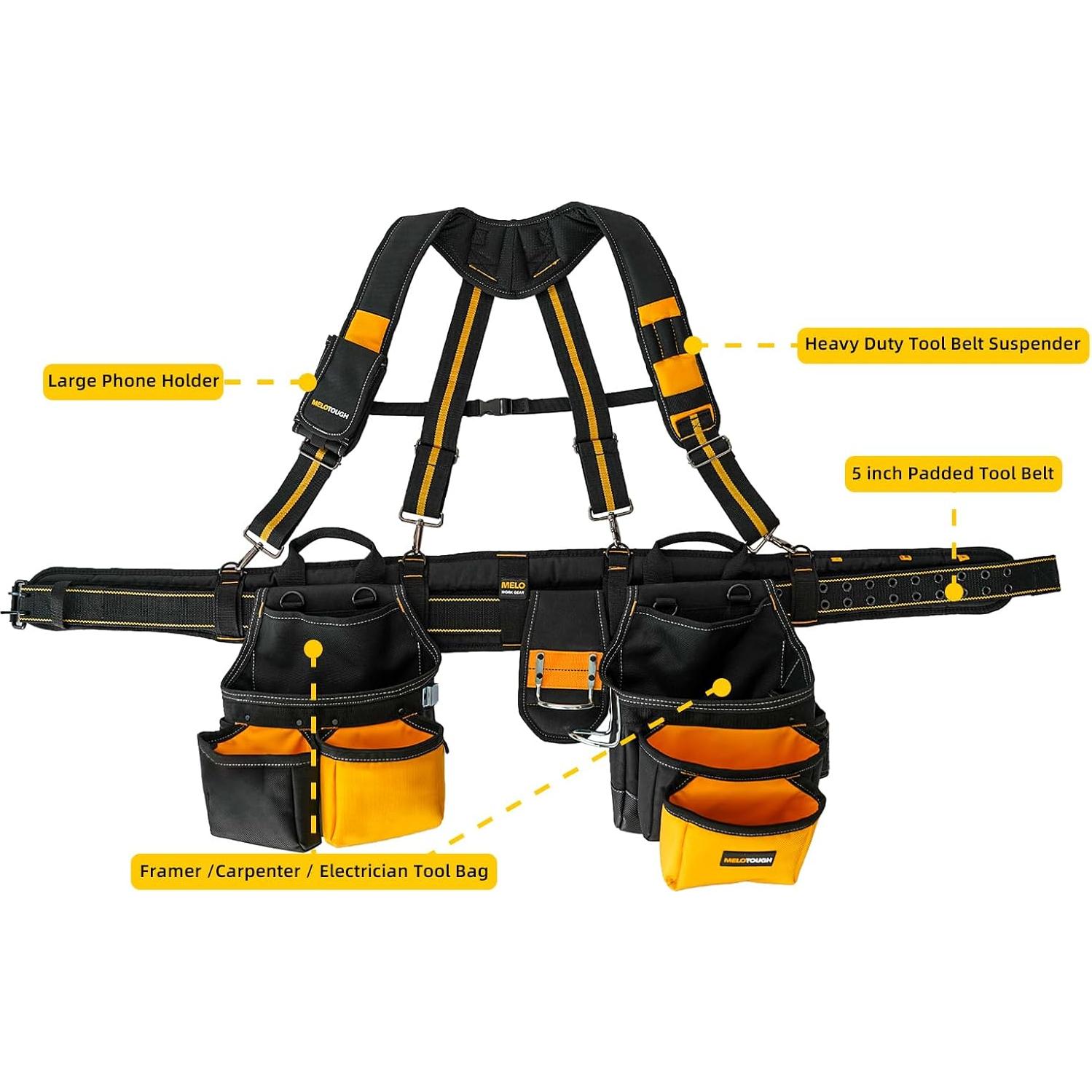 Cinturón de Herramientas MELOTOUGH 28 Bolsillos Amarillo