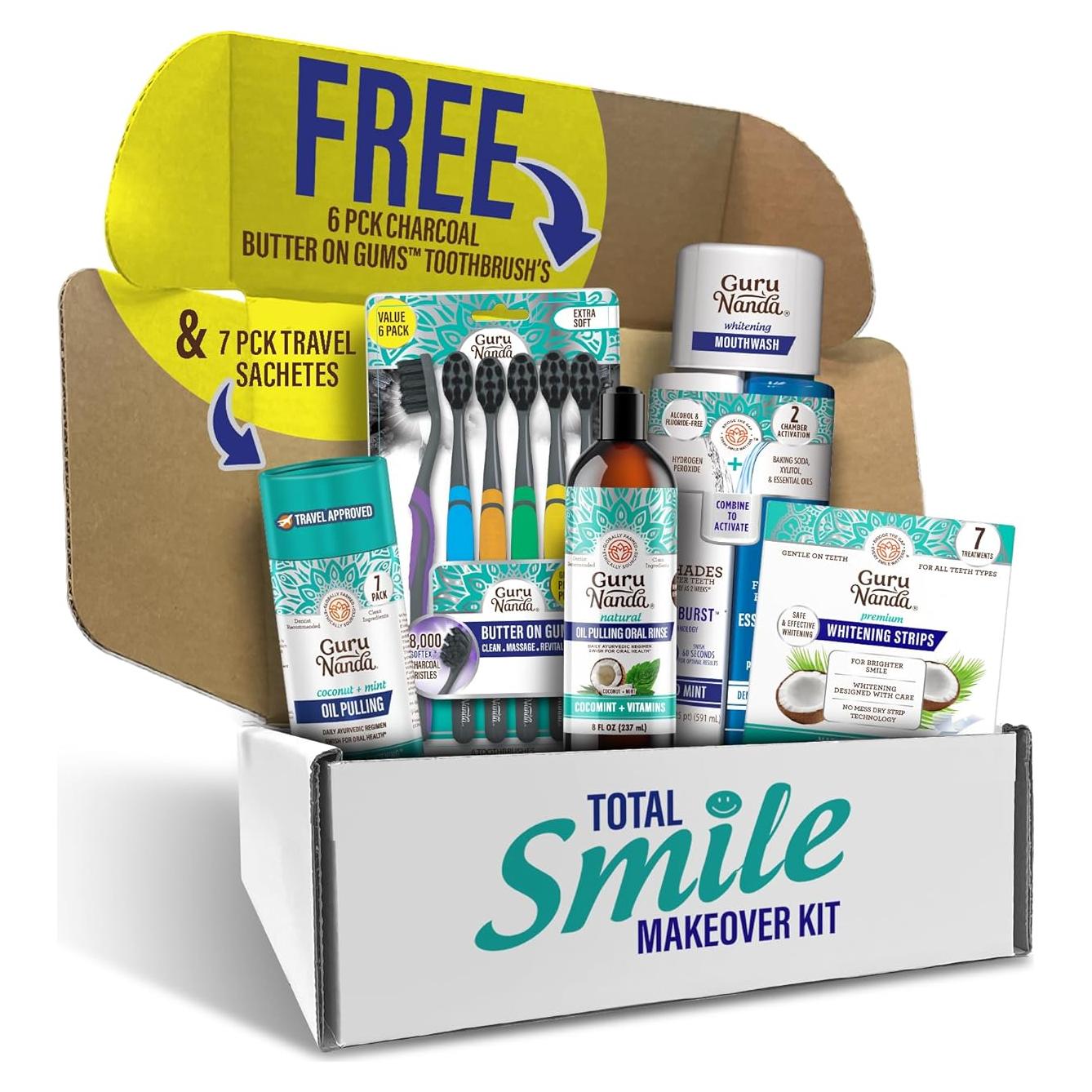 Kit de Cuidado Bucal GuruNanda Carbón 155ml - Blanqueador