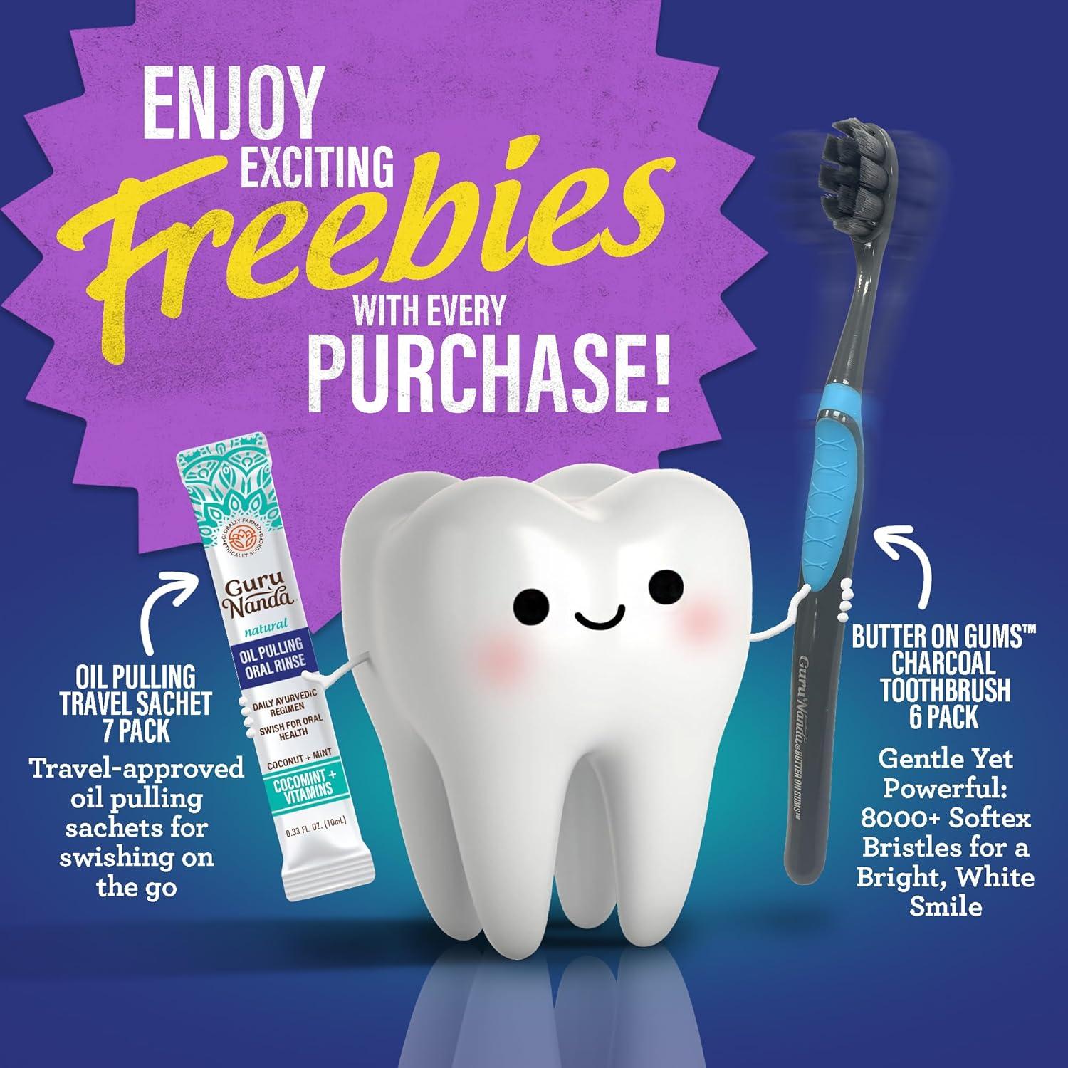 Kit de Cuidado Bucal GuruNanda Carbón 155ml - Blanqueador