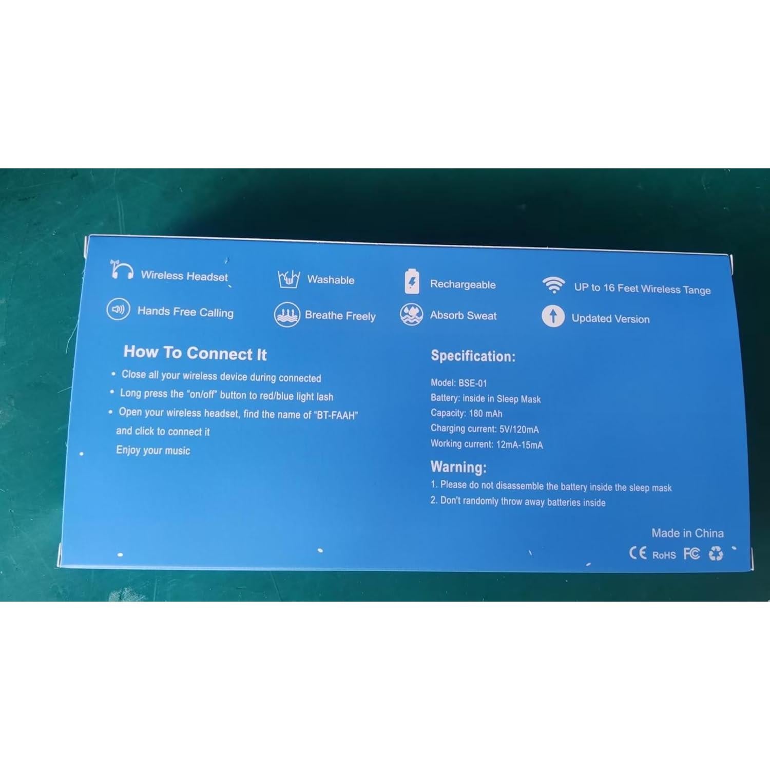 Auriculares para dormir Bluetooth 5.0 Lightimetunnel 3D lavables