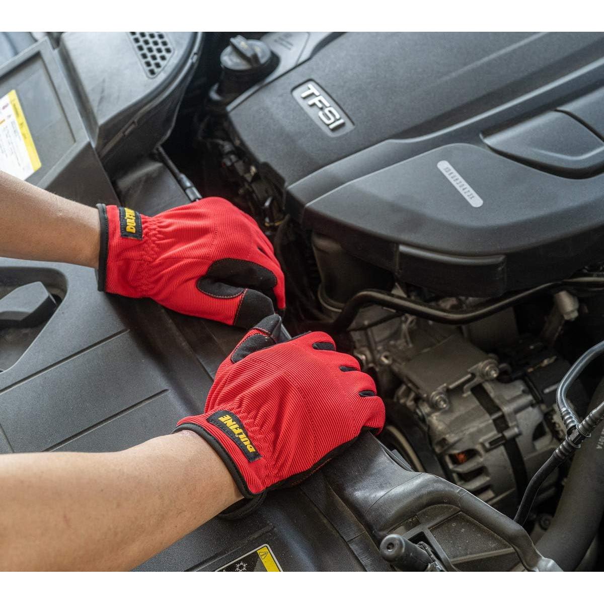 DULFINE Guantes de Trabajo Medianos Rojo 3 Pares Alta Destreza