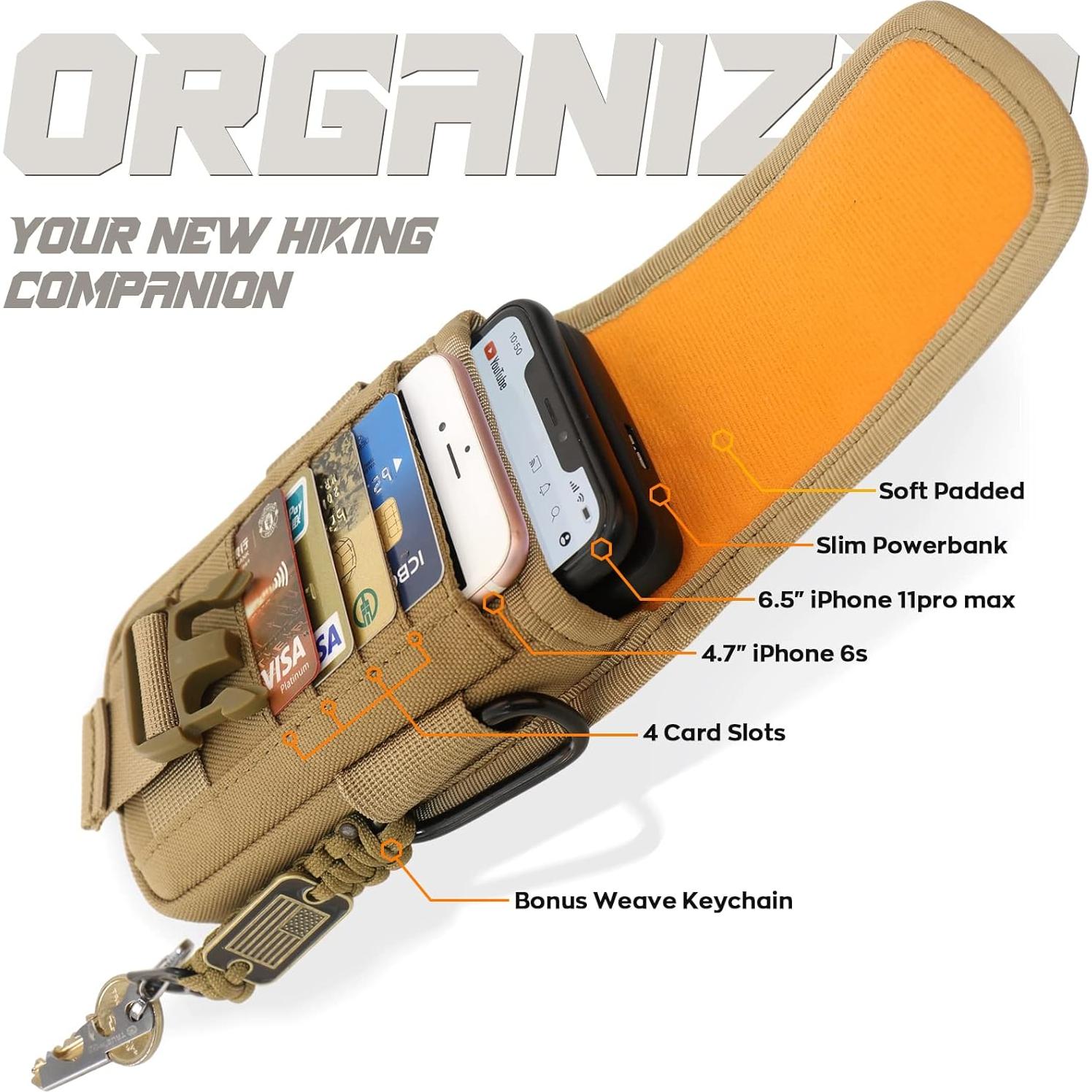 Funda táctica WYNEX para teléfono Molle con brújula