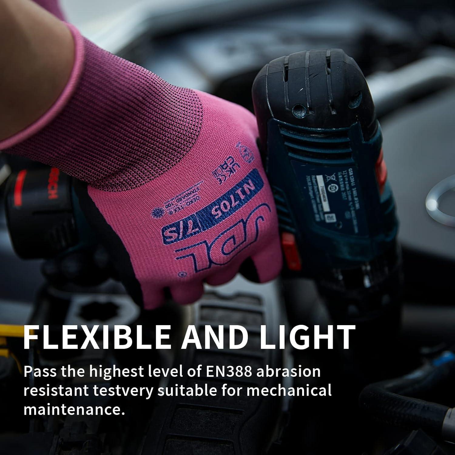 Guantes de Trabajo JDL Safety Nitrilo Jardinería Talla M 3 Pzas