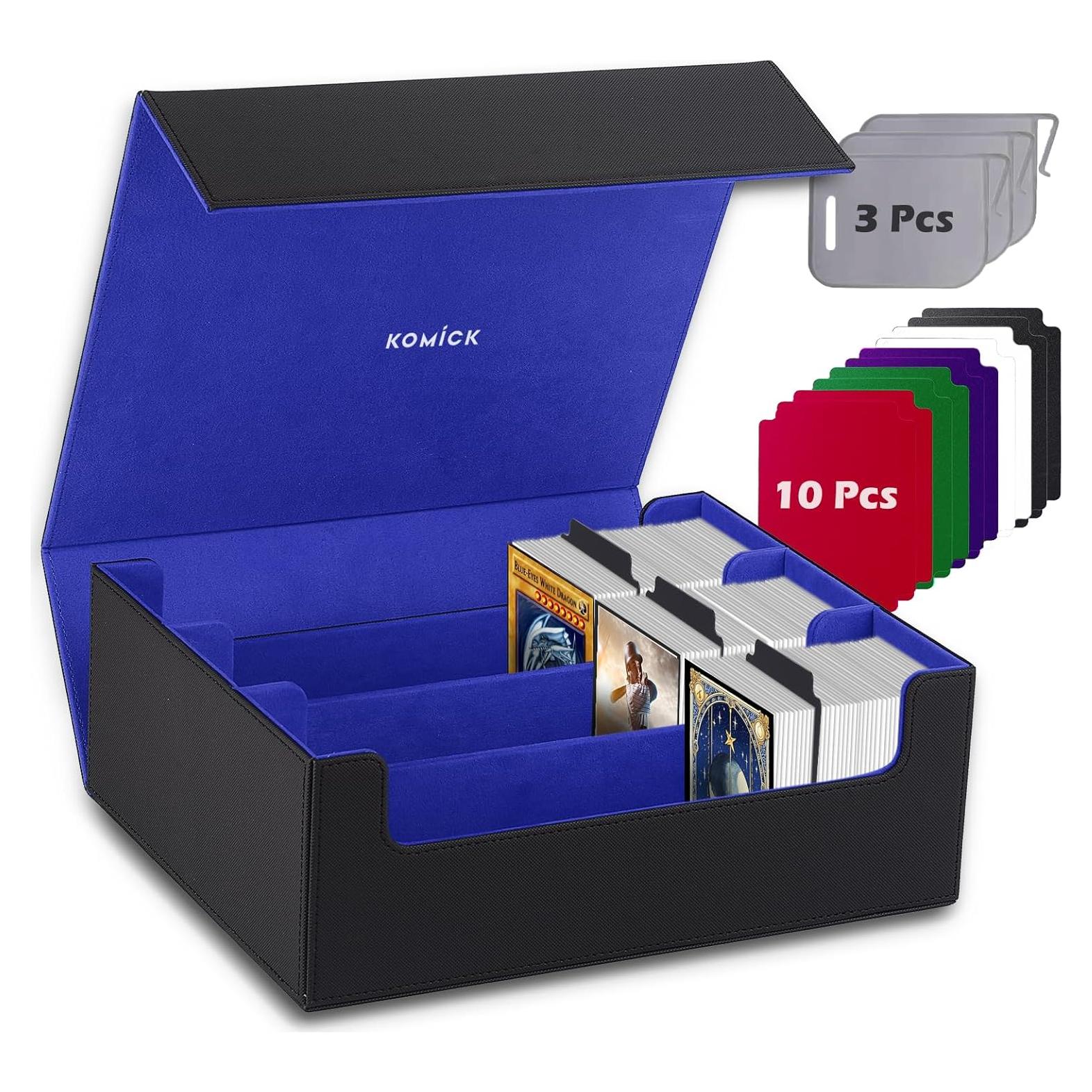 Caja de Cartas Komick 1800+ Cuero PU Negro/Azul 29.5x24.5cm