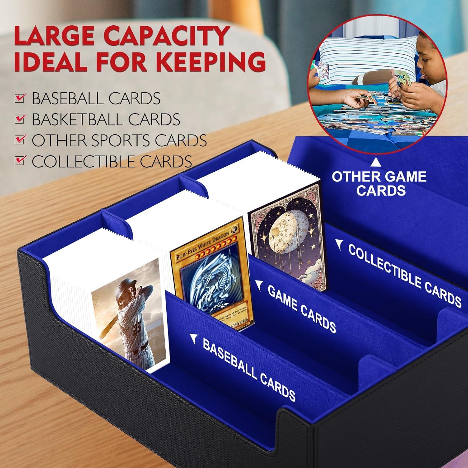 Caja de Cartas Komick 1800+ Cuero PU Negro/Azul 29.5x24.5cm