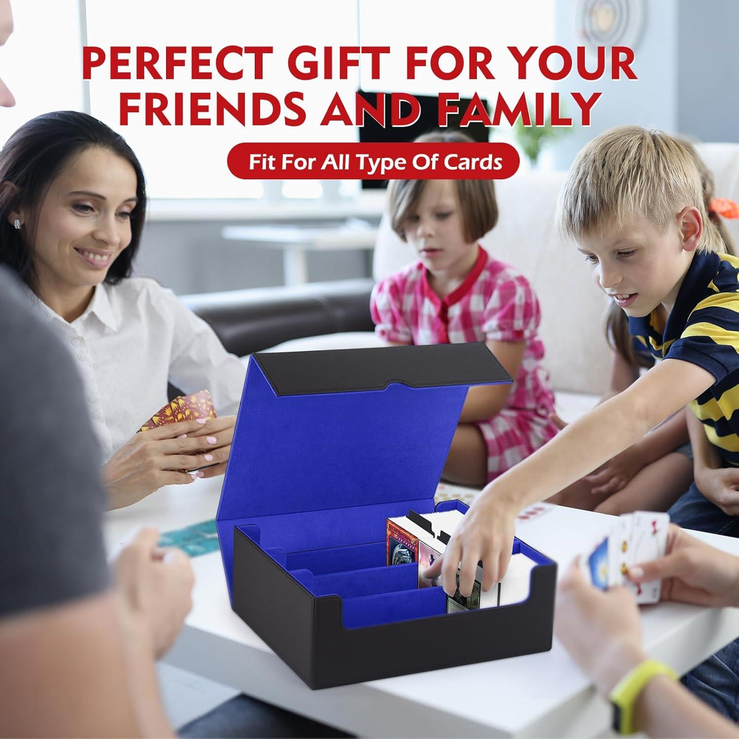 Caja de Cartas Komick 1800+ Cuero PU Negro/Azul 29.5x24.5cm