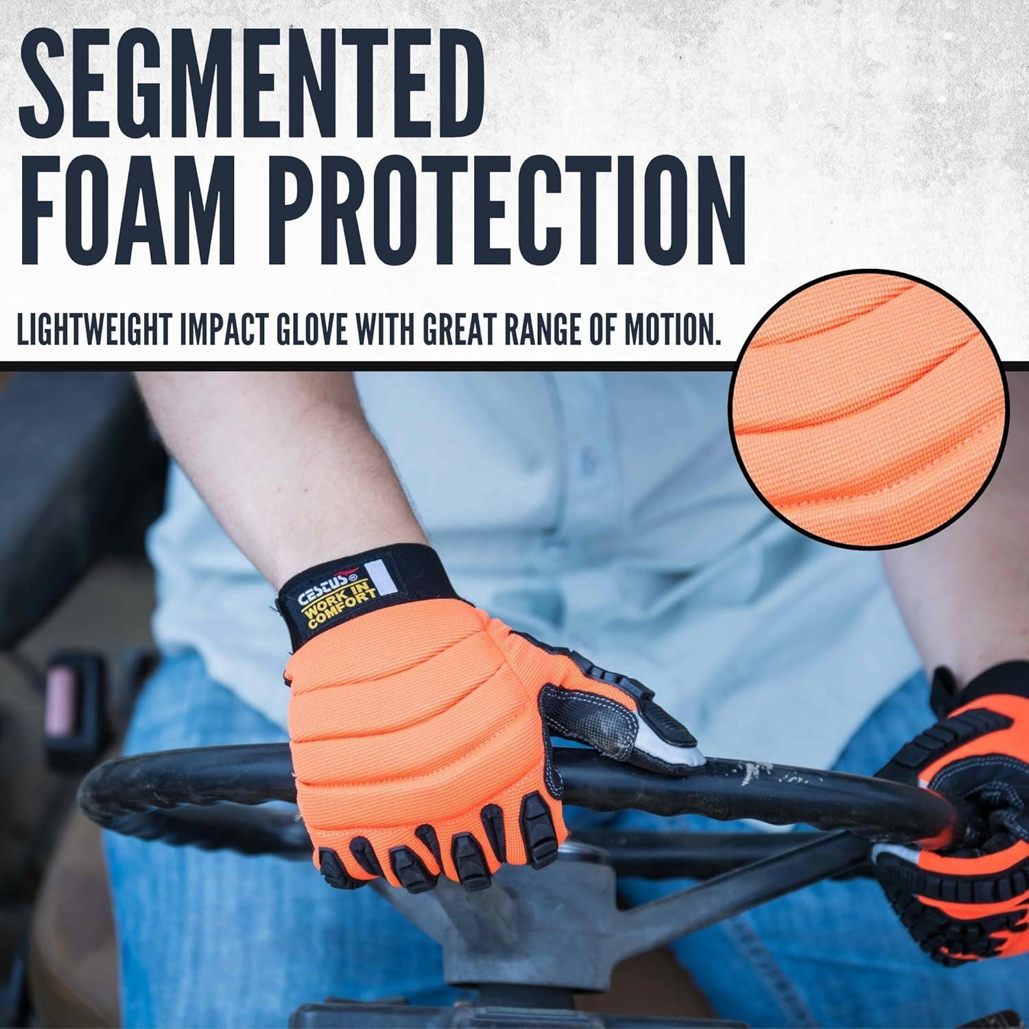 Guantes de Trabajo Cestus 8015 Impacto Naranja Talla XL