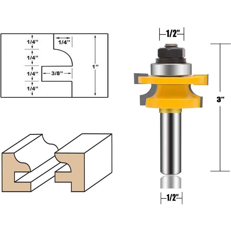 Juego de Brocas de Router LEATBUY 3 Pcs 12.7mm Carburo
