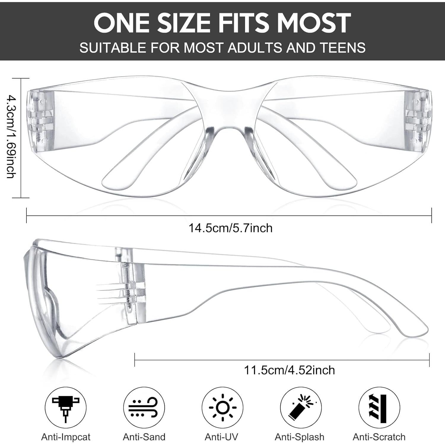 Paquete de 48 Gafas de Seguridad Transparentes Policarbonato