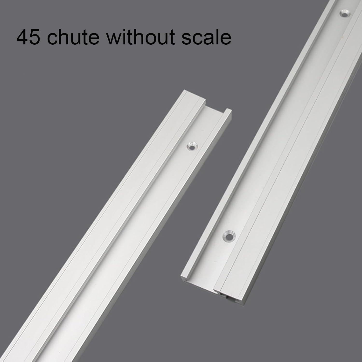 Riel de Inglete Tipo T 45mm Aluminio PerGar 1000mm Plateado